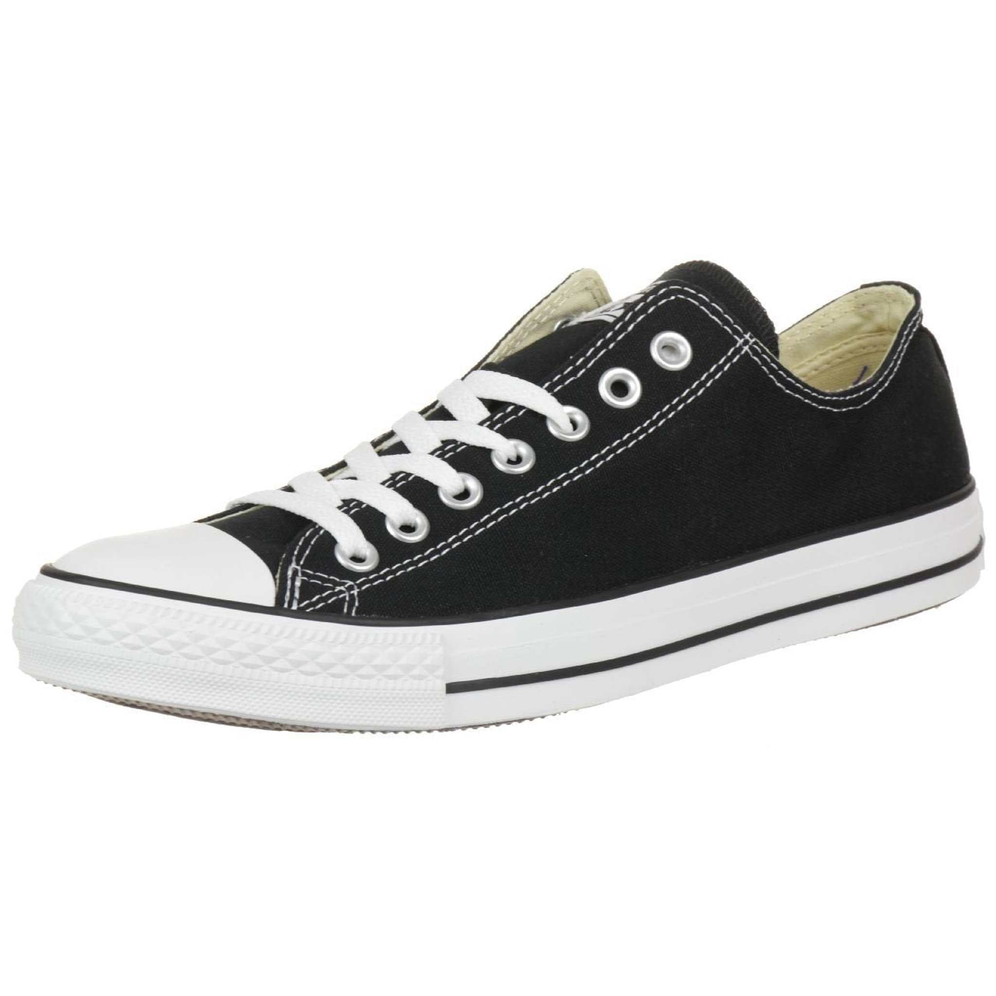 Converse Chuck Taylor All Star Canvas Low Top Sneaker, Black/White ,10 US Men/12 US Women