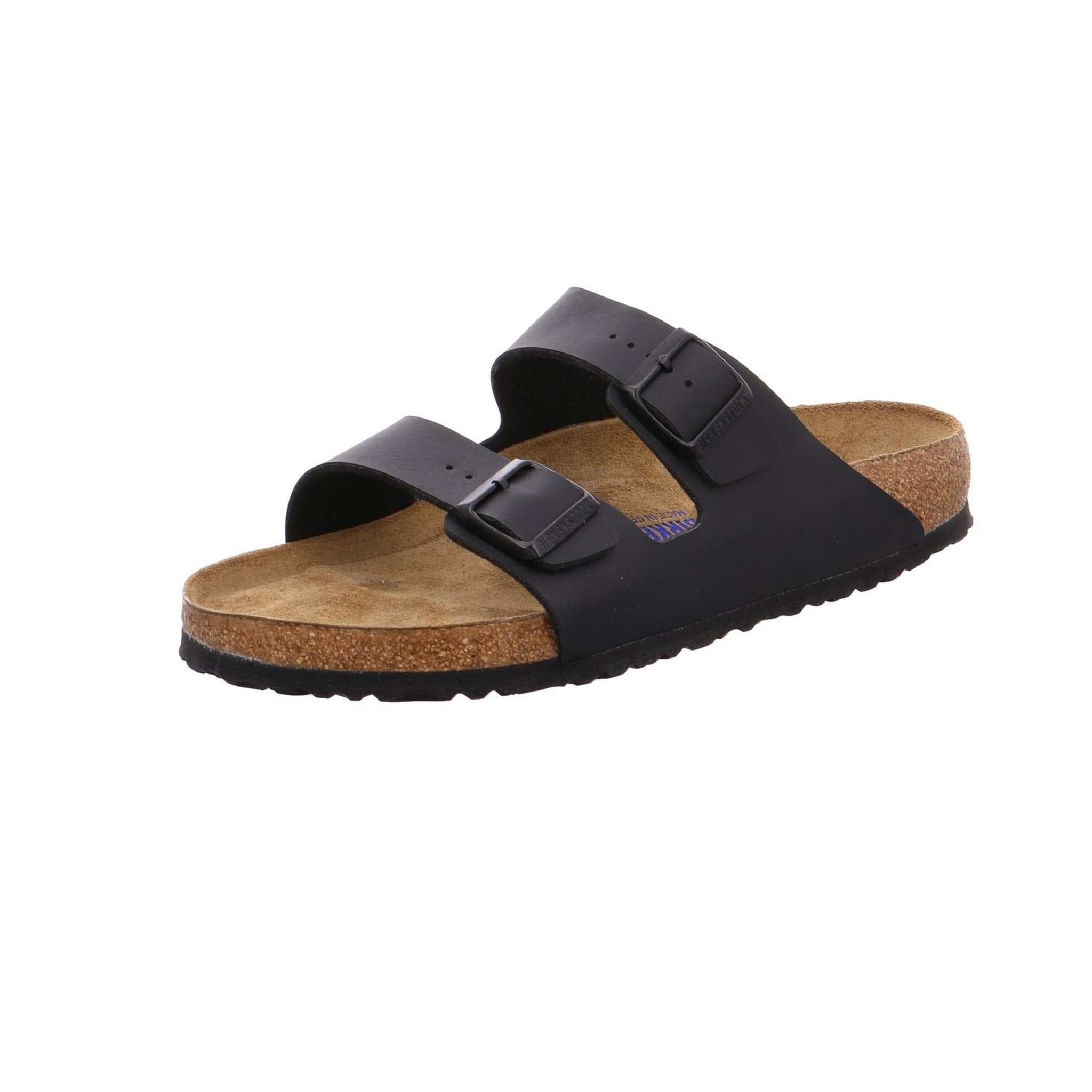 Birkenstock Women's Arizona Soft Footbed, Black Birko-Flor, 46 Regular EU
