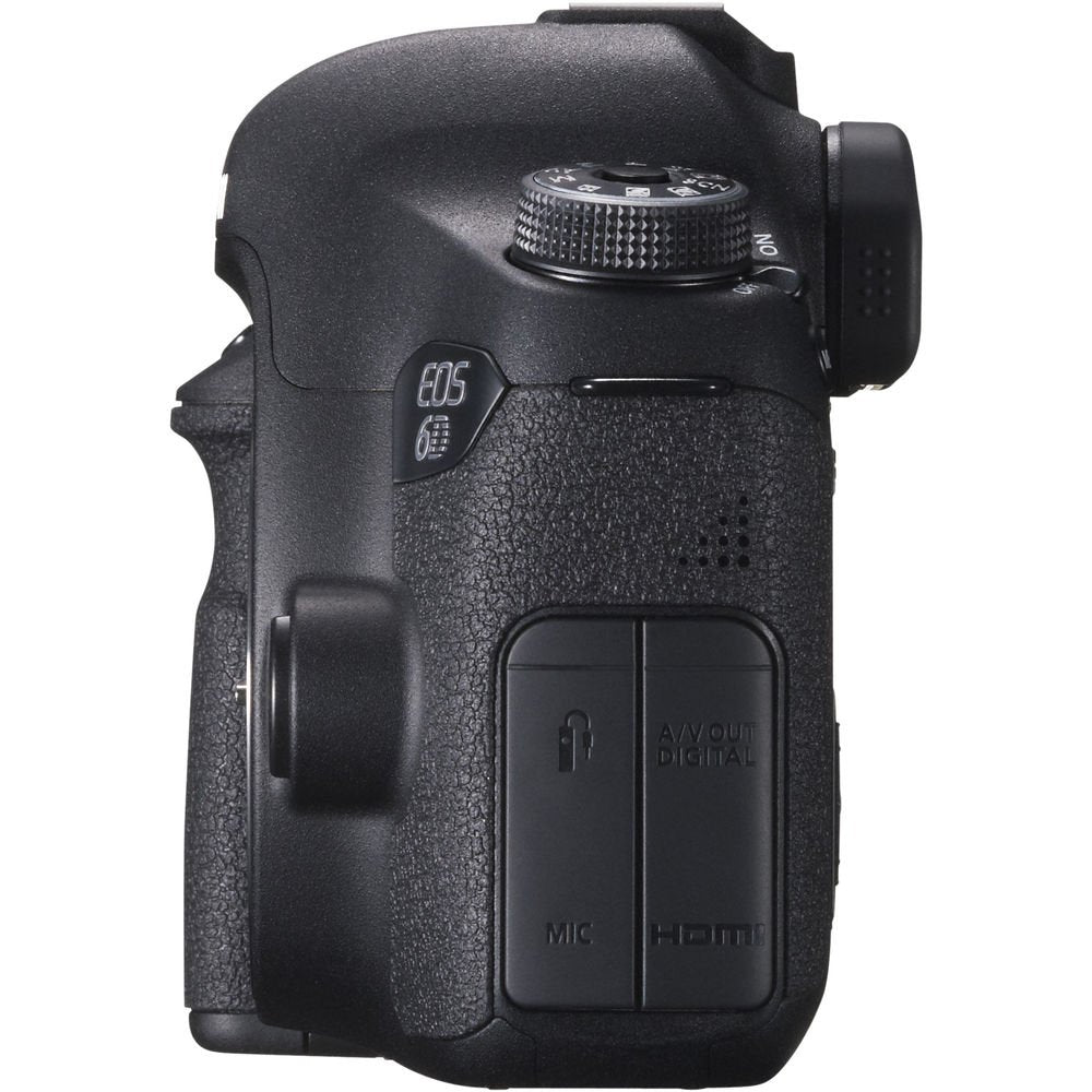 Canon EOS 6D DSLR Camera Body Only + Professional Battery Grip + Condenser Microphone + Extra Battery + Case + Wrist S