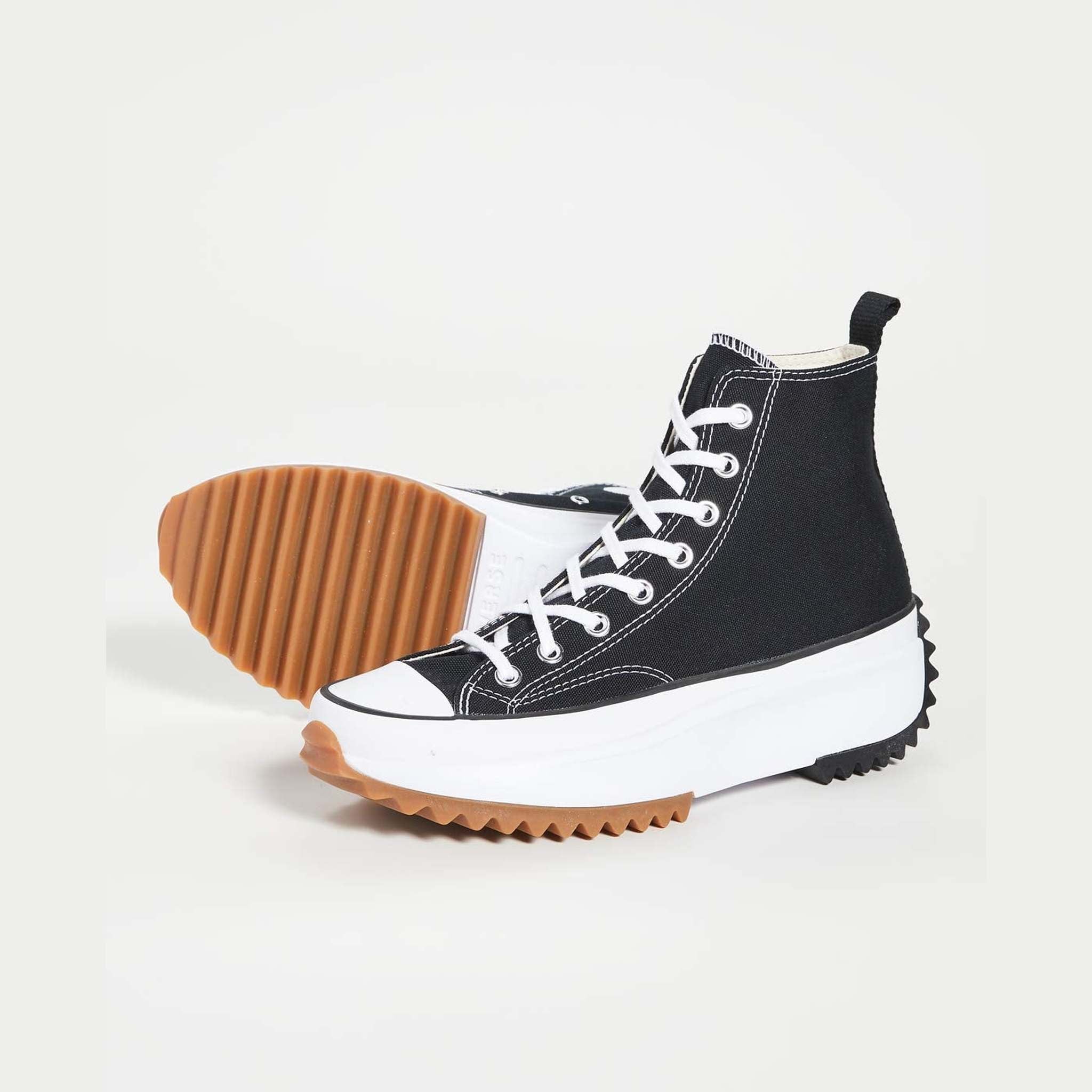 Converse Run Star Hike Hi Sneakers, Black/White/Gum, 7.5 US Women/6 US Men