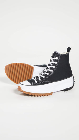 Converse Run Star Hike Hi Sneakers, Black/White/Gum, 6 US Women/4.5 US Men