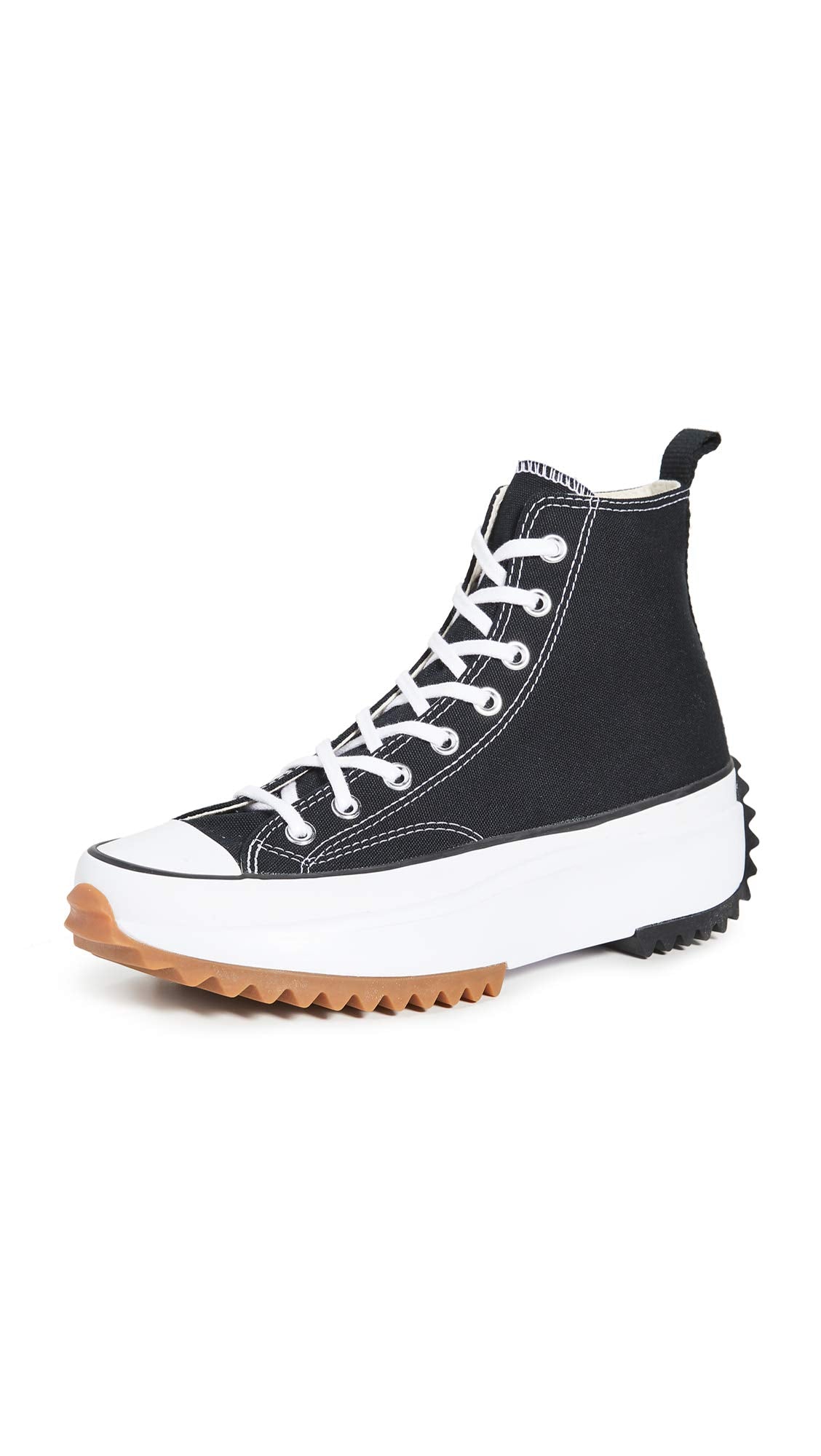 Converse Run Star Hike Hi Sneakers, Black/White/Gum, 6.5 US Women/5 US Men