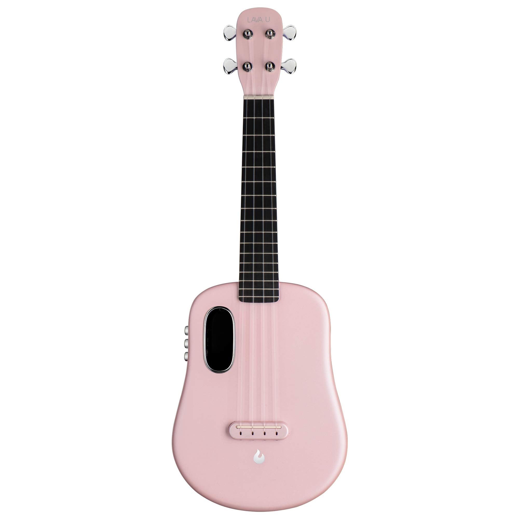 LAVA U Carbon Fiber Ukulele with Effects Concert Travel Ukulele with Case Pick and Charging Cable (FreeBoost, Sparkle Pink, 23-inch)
