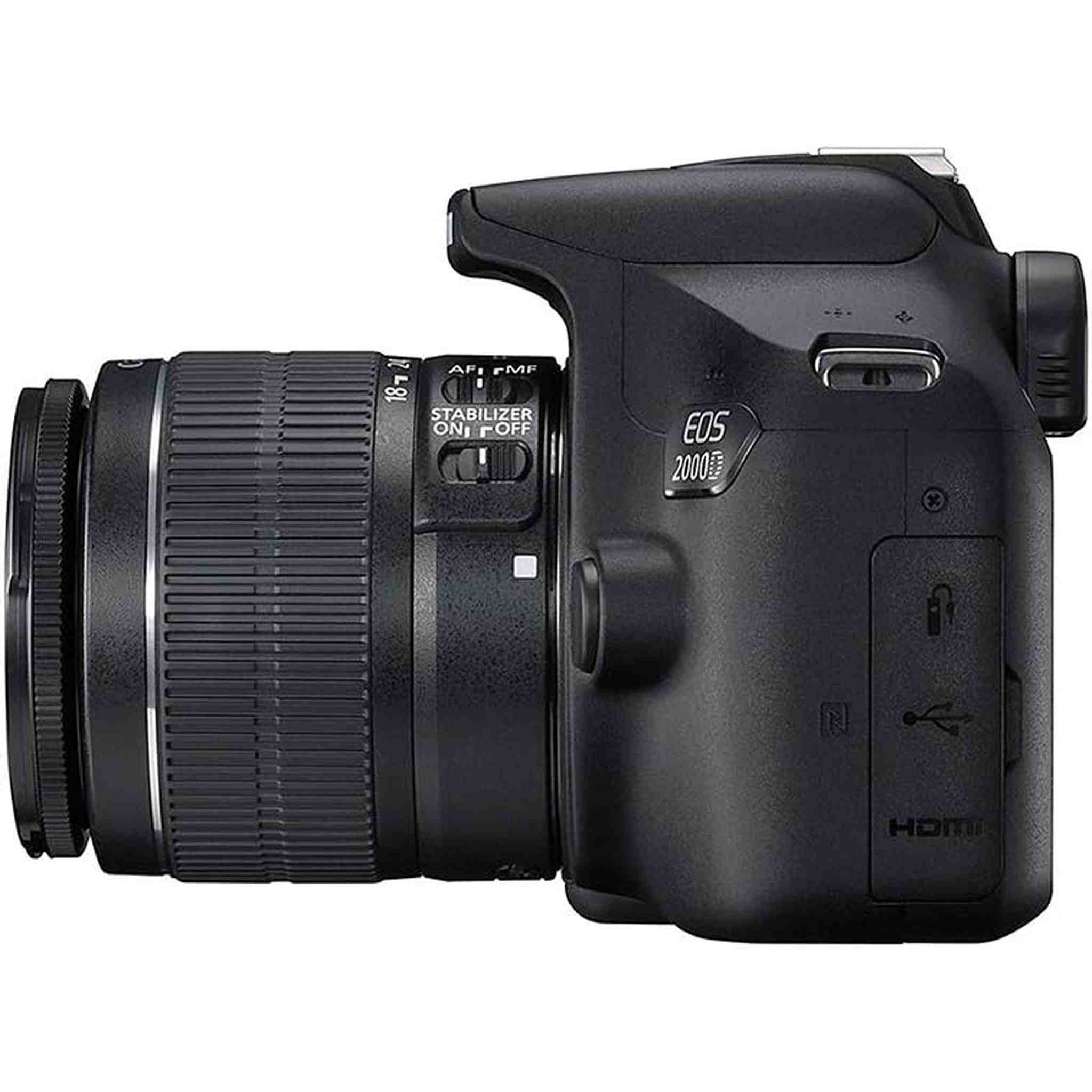 Canon EOS 2000D DSLR Camera with EF-S 18-55mm f/3.5-5.6 IS II Lens Intl Model with Cleaning Kit and 32GB Memory Kit - Used Canon