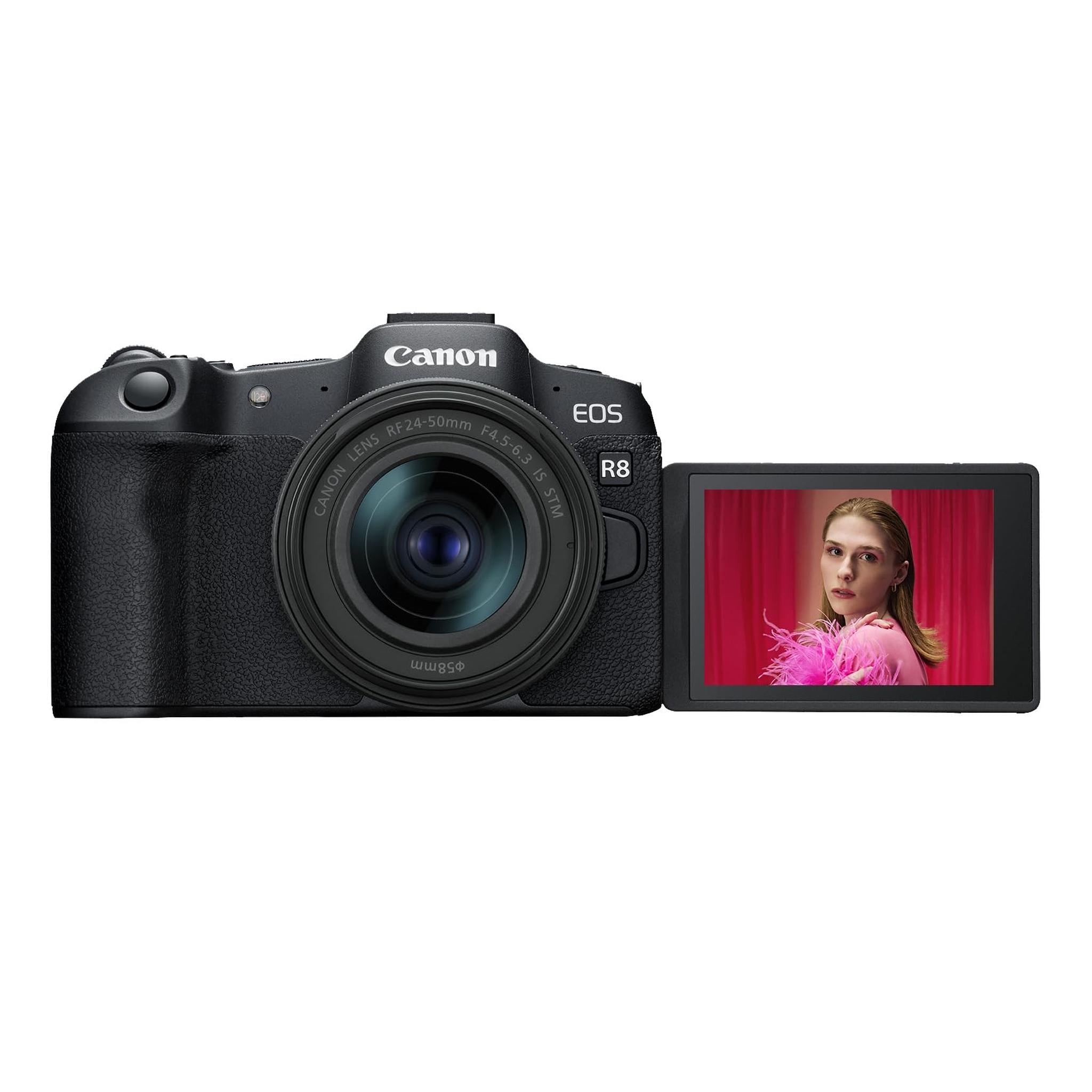 Canon EOS R8 Mirrorless Camera with RF 24-50mm f/4.5-6.3 is STM Lens, Black