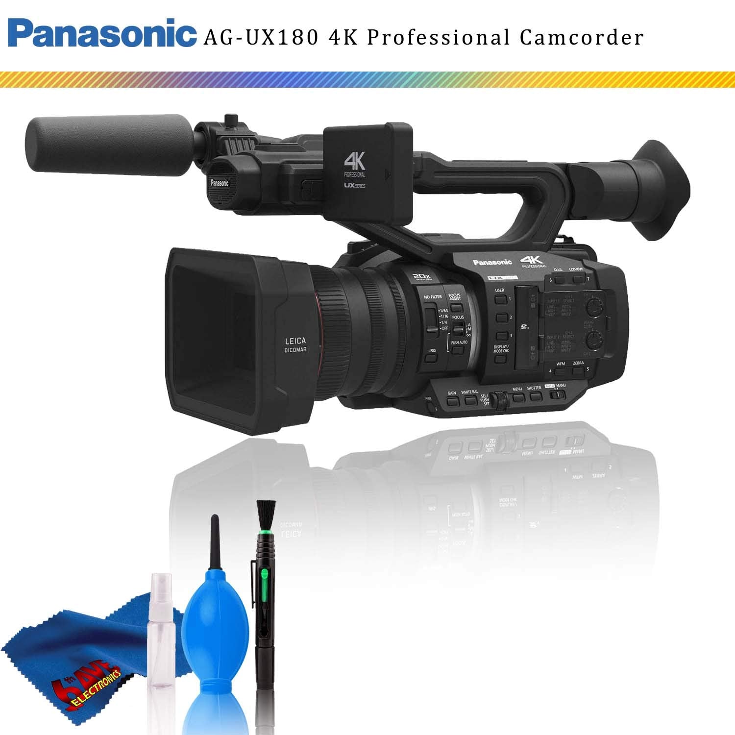 Panasonic AG-UX180 4K Premium Professional Camcorder + Cleaning Kit