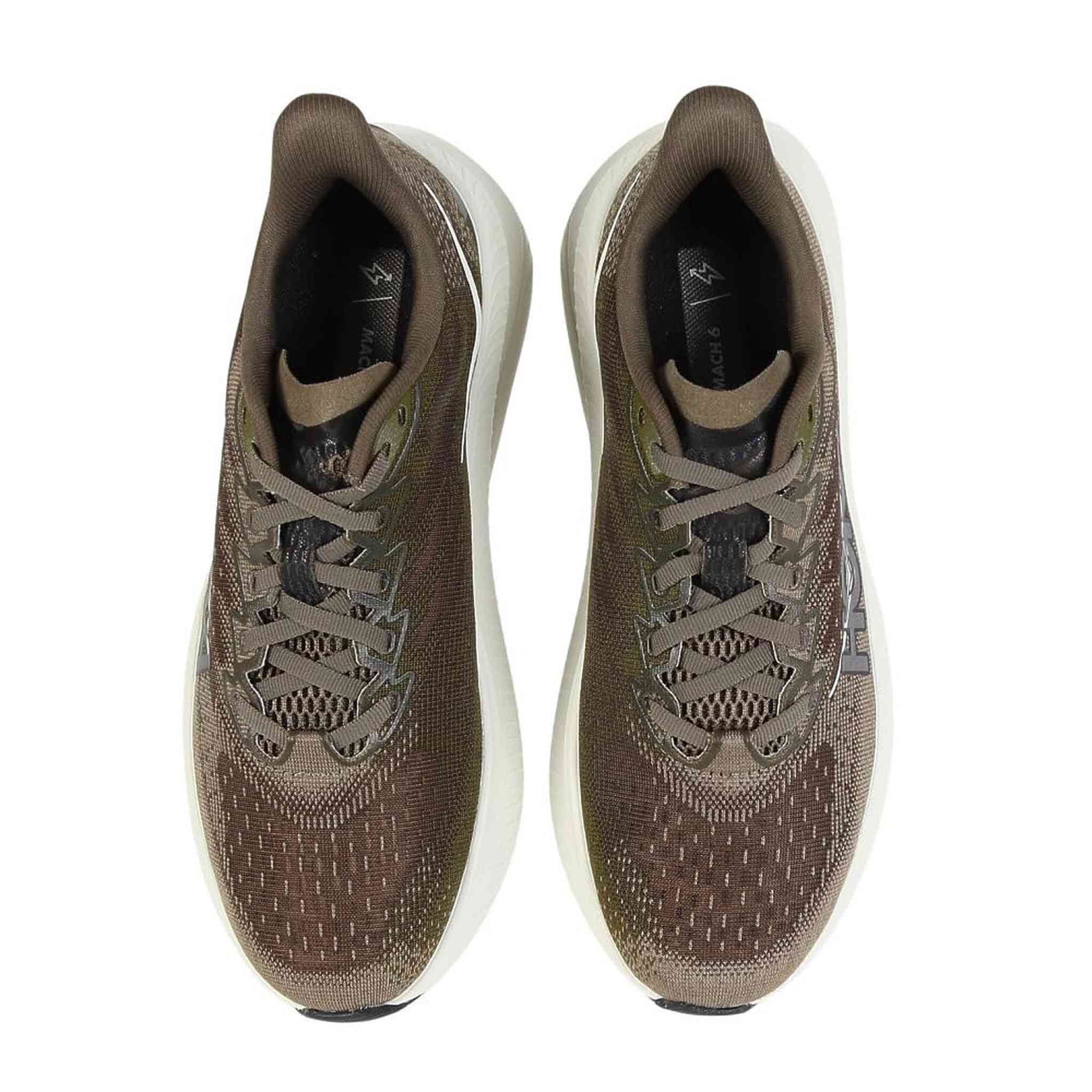 Hoka Men's Mach 6 Sneaker, Antique Olive/Truffle Salt, 10
