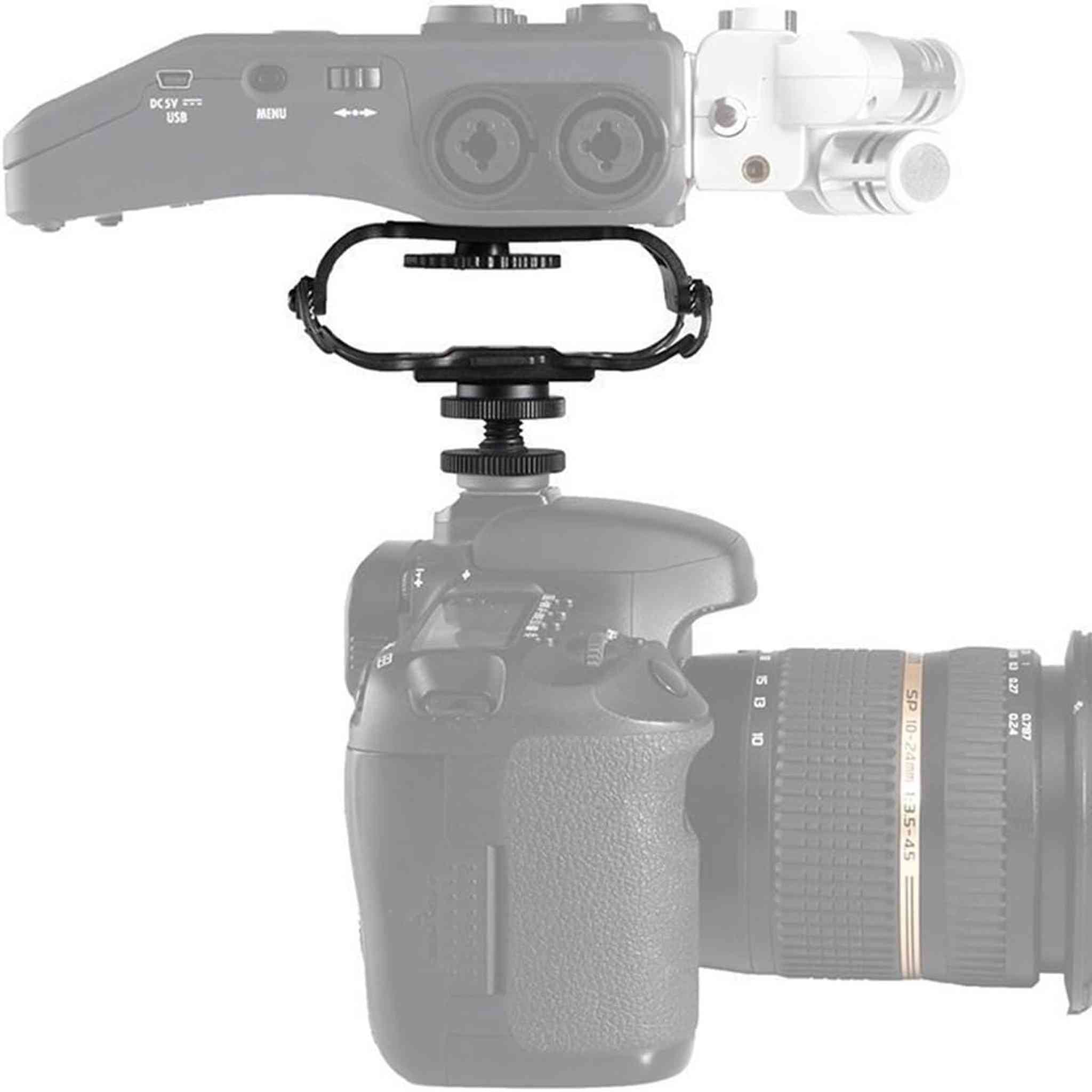 Shock Mount for Camera Recorder, BOYA BY-C10 Universal Microphone and Portable Recorder ShockMount - Fits The Zoom H4n, H5, H6, Tascam DR-40, DR-05, DR-07 with 1/4" Mounting Screw Vlog Blog Video