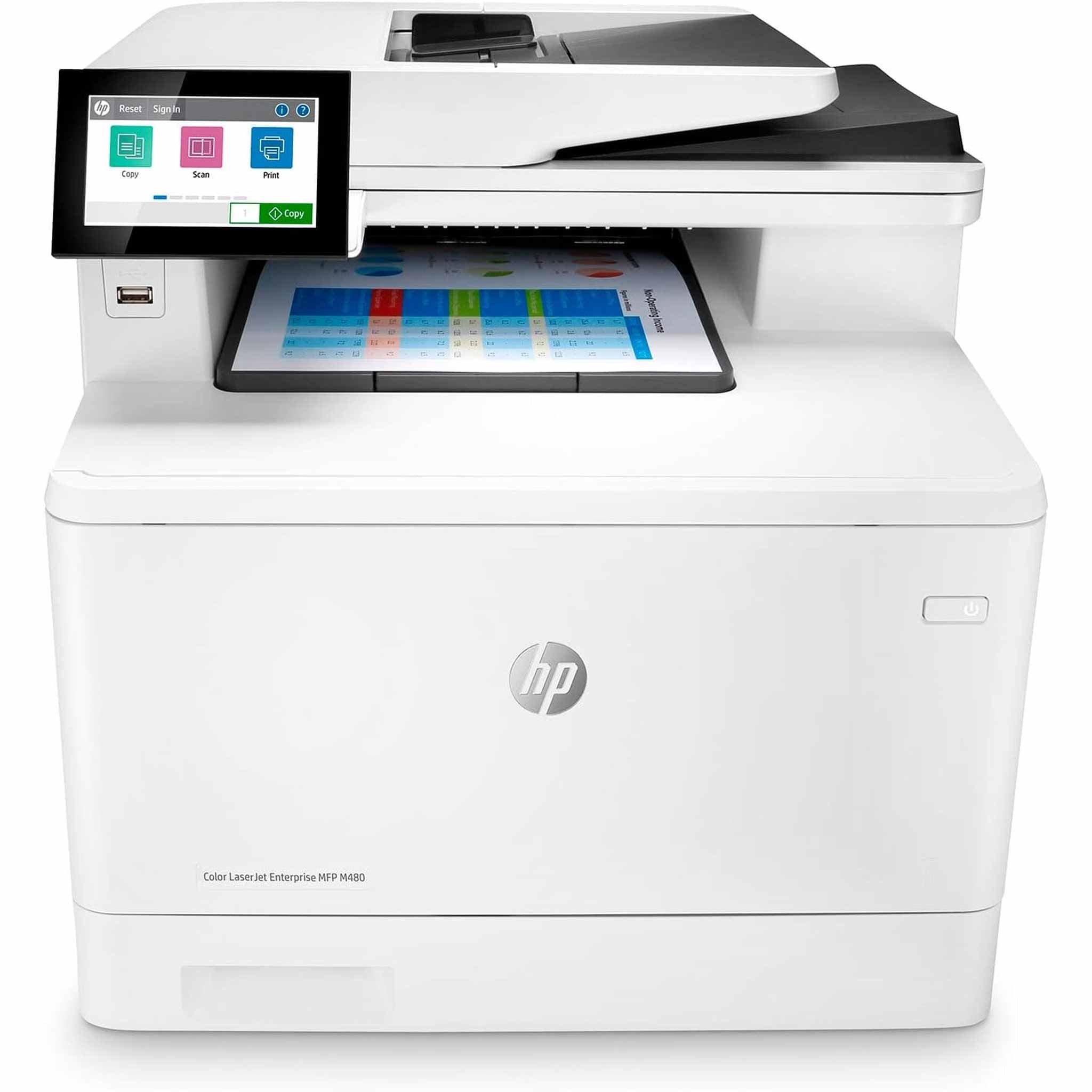 HP Color LaserJet Enterprise M480f Multifunction Duplex Printer 3QA55A white HP