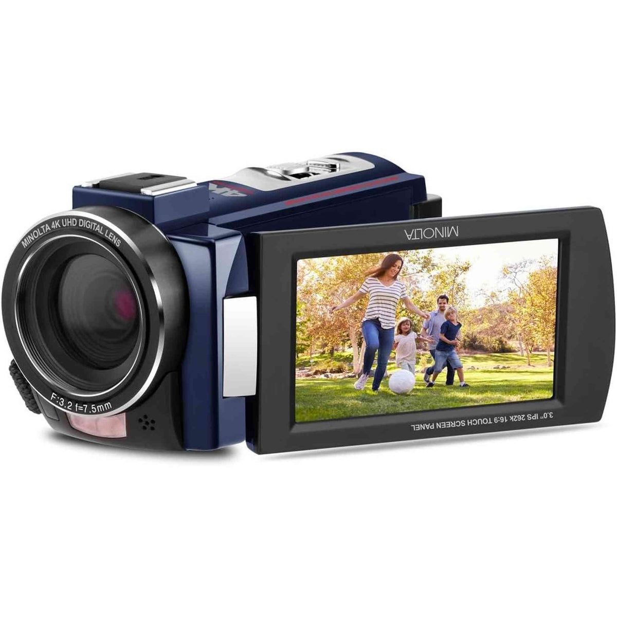 Minolta MN4K25NV 4K Ultra HD 30 MP Night Vision Camcorder Blue , MN4K25NV-W-BL