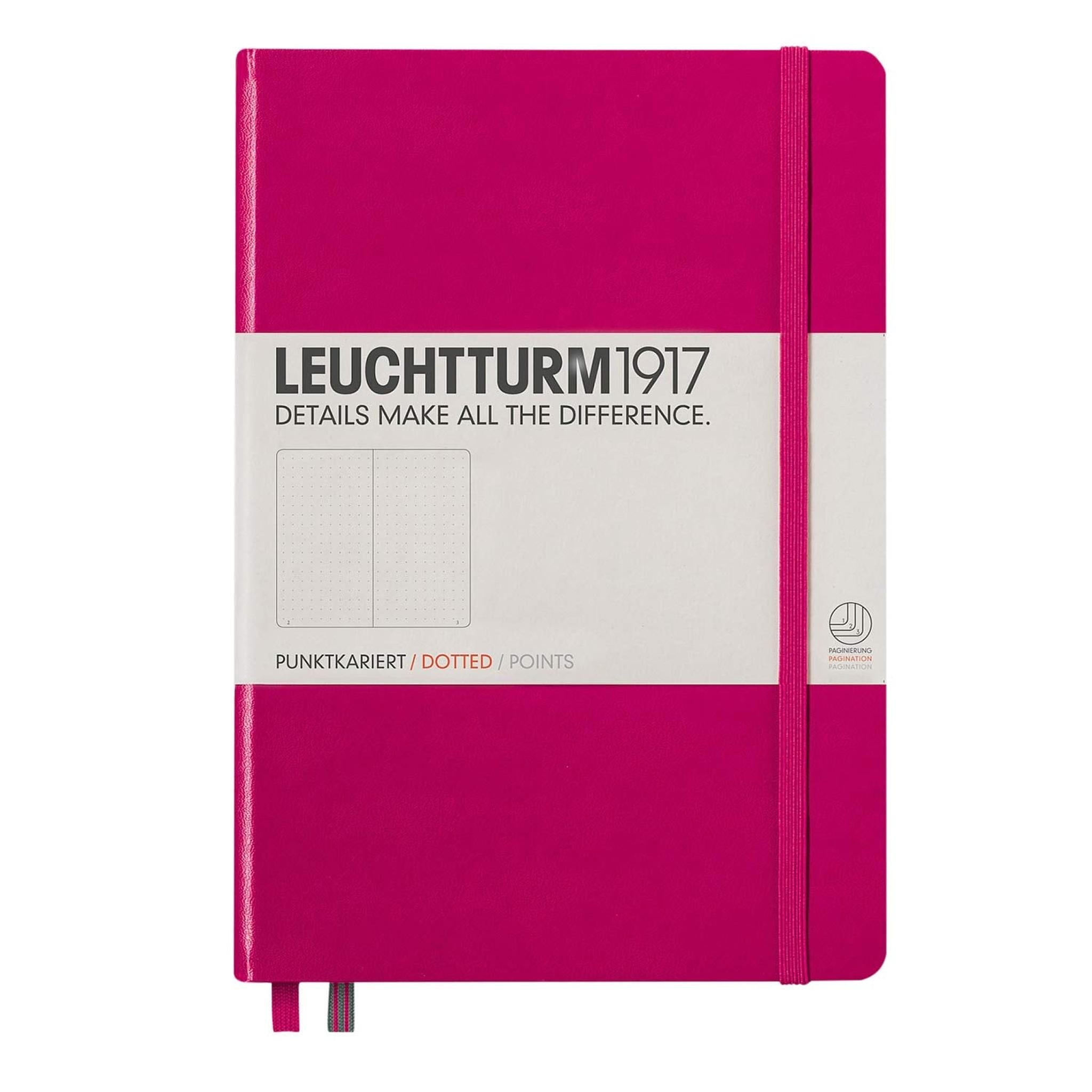 Leuchtturm1917 Medium A5 Dotted Hardcover Notebook Berry - 249 Numbered Pages