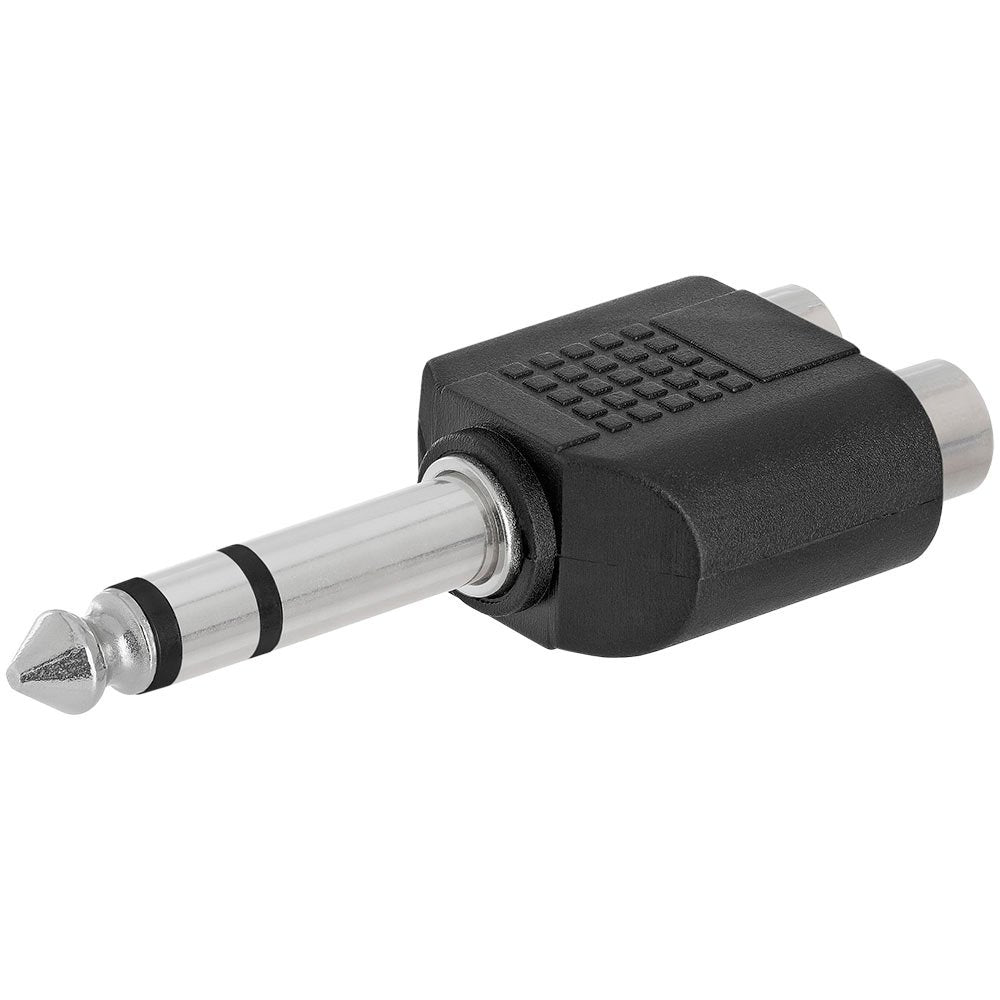 Cmple - 6.35mm Stereo Plug to 2xRCA Jack Adapter