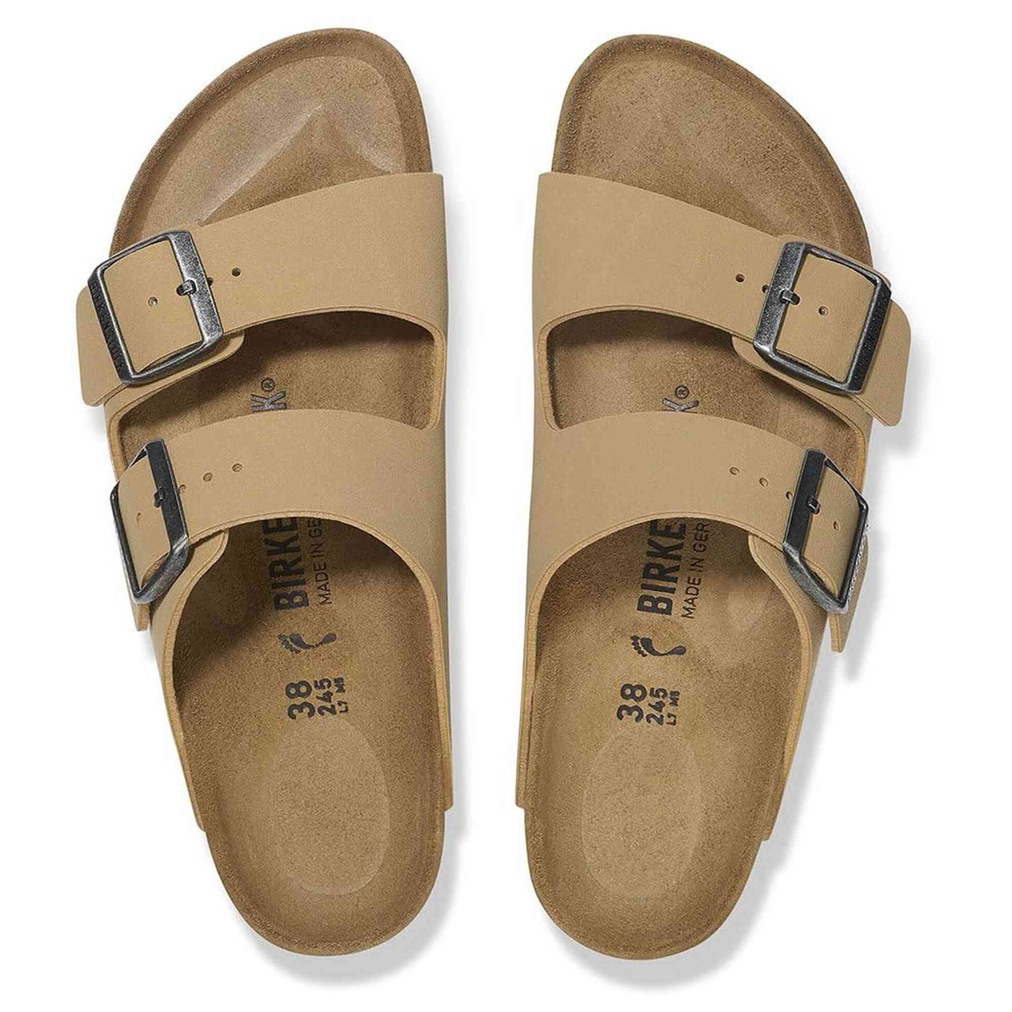 Birkenstock Unisex Arizona BS Birko-Flor Latte Cream Sandals 10 W / 8 M US