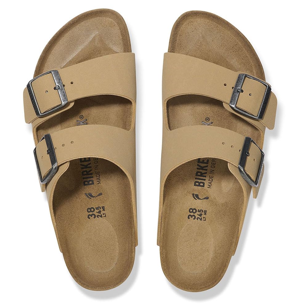 Birkenstock Unisex Arizona BS Birko-Flor Latte Cream Sandals 9 W / 7 M US