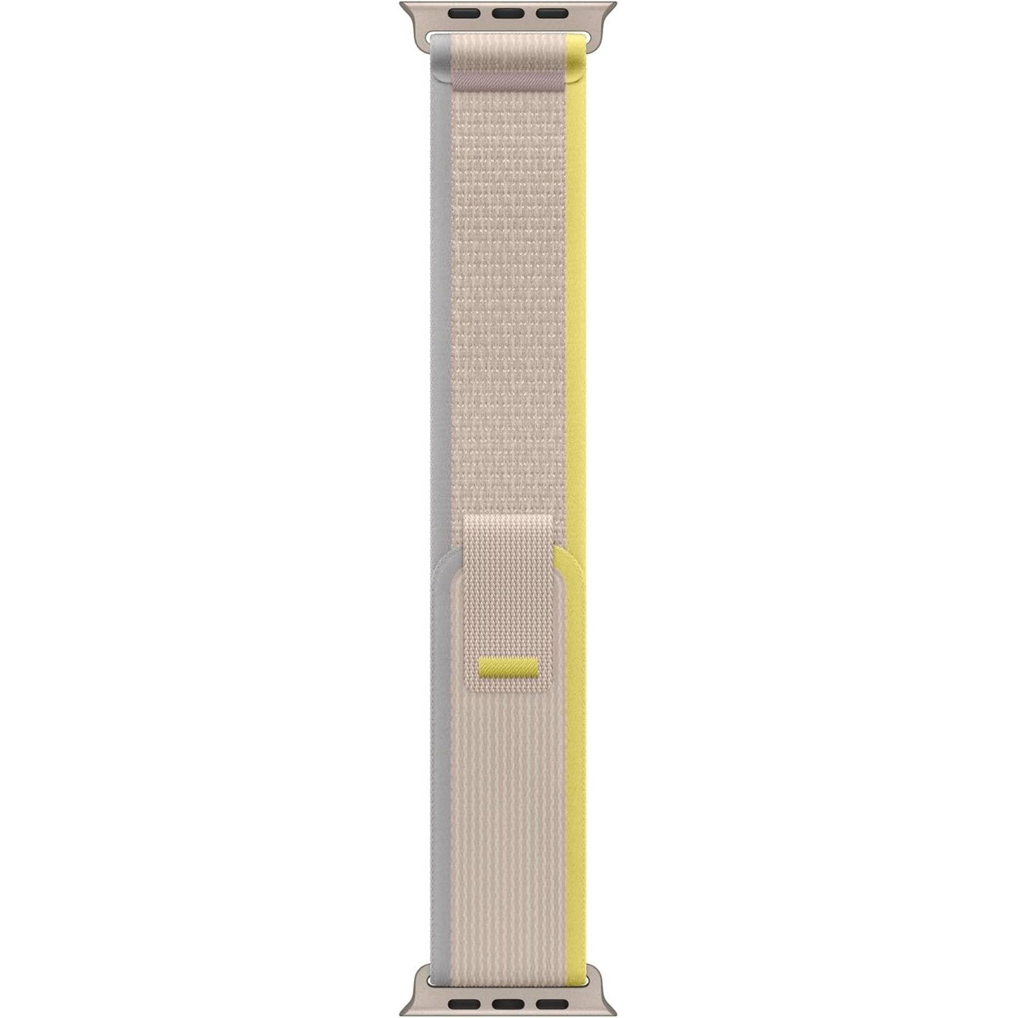 Apple Watch Band - Trail Loop 49mm - Yellow/Beige with Rugged Titanium Finish - S/M Apple