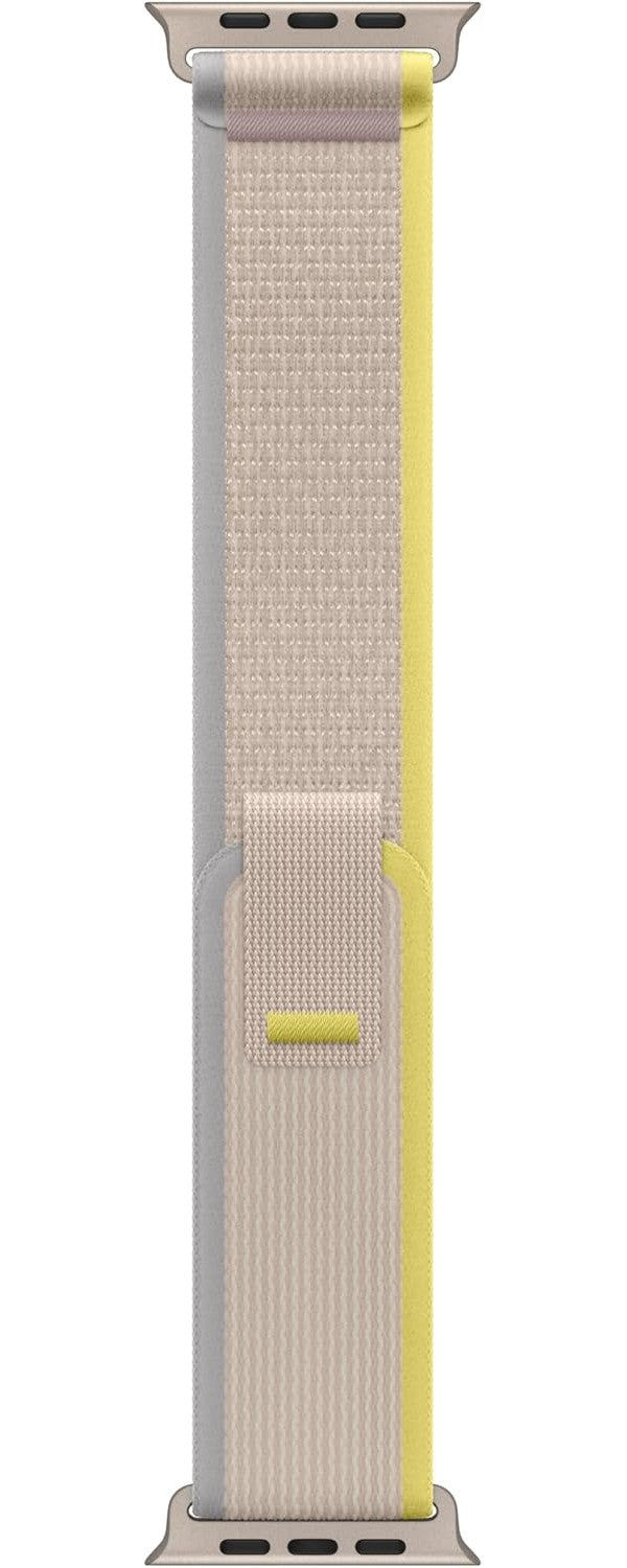 Apple Watch Band - Trail Loop (49mm) - Yellow/Beige with Rugged Titanium Finish - S/M