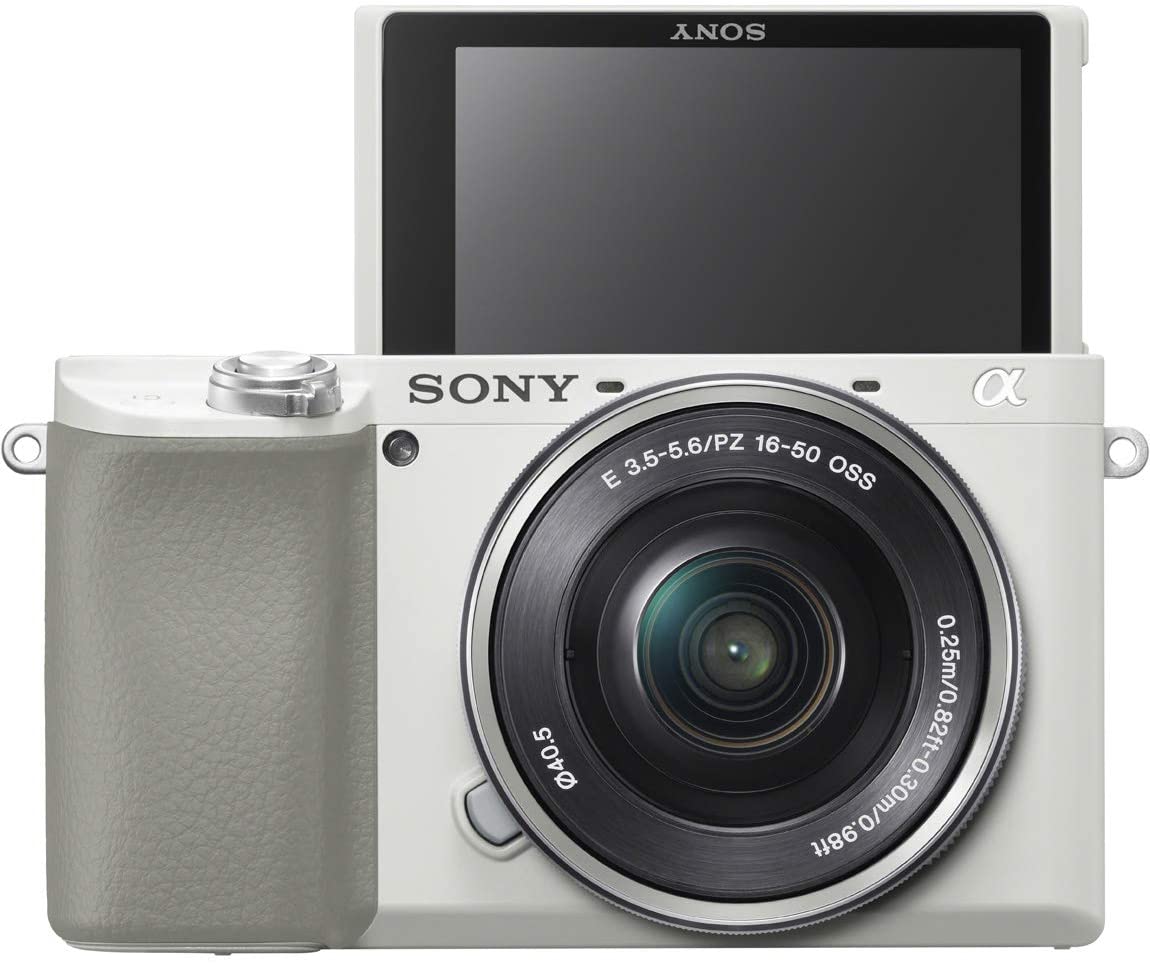Sony Alpha a6100 24.2MP Mirrorless Camera - White (with 16-50mm and 55-210mm Lens)