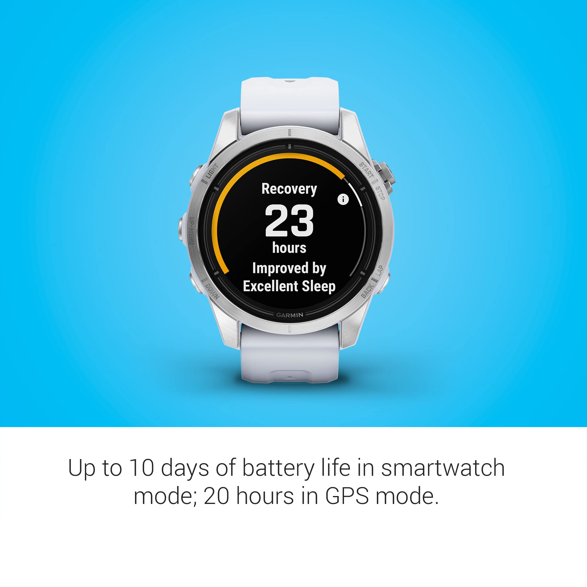 Garmin epix Pro Gen 2 , 42mm, High Performance Smartwatch, Advanced Training Technology, Built-in Flashlight, Whitestone