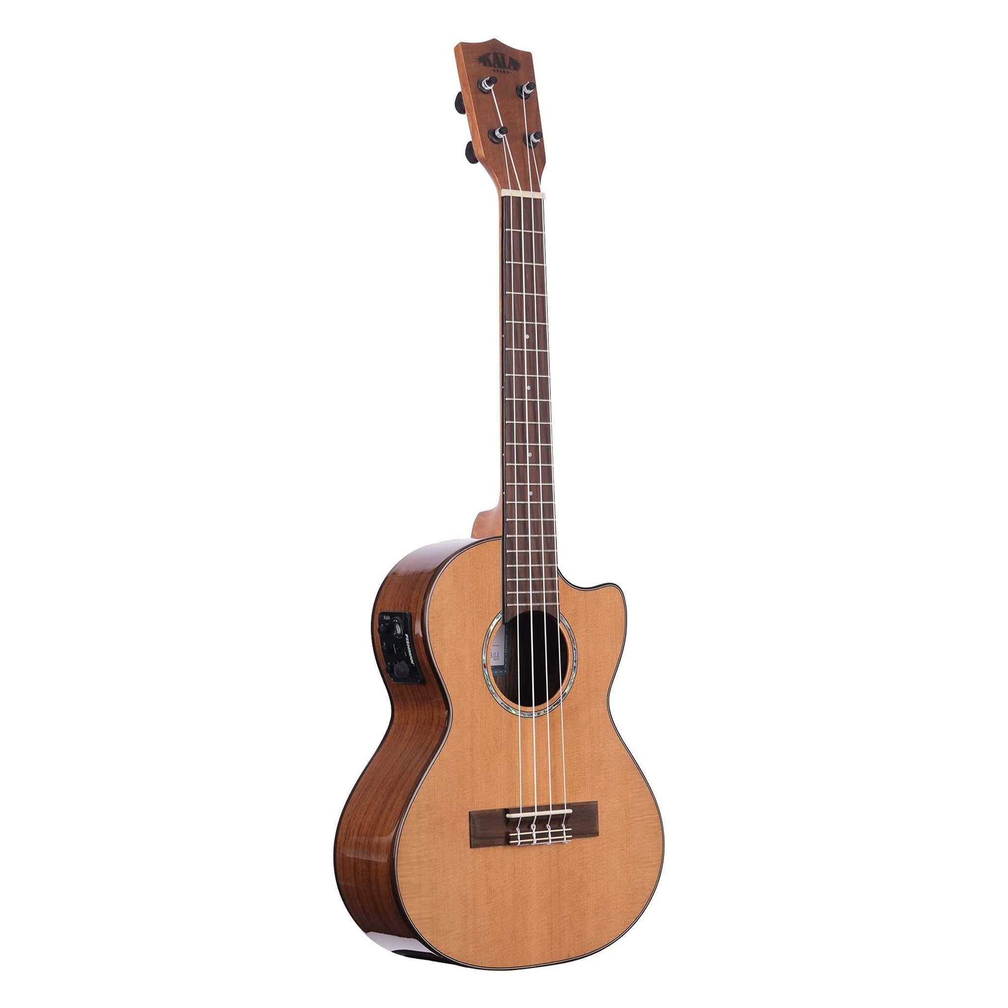 Kala Brand Music Co. Gloss Solid Cedar Top Acacia, 4-String Ukulele, Natural, Tenor KA-SCAC-T-CE Kala