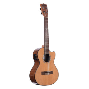 Kala Brand Music Co. Gloss Solid Cedar Top Acacia, 4-String Ukulele, Natural, Tenor KA-SCAC-T-CE Kala