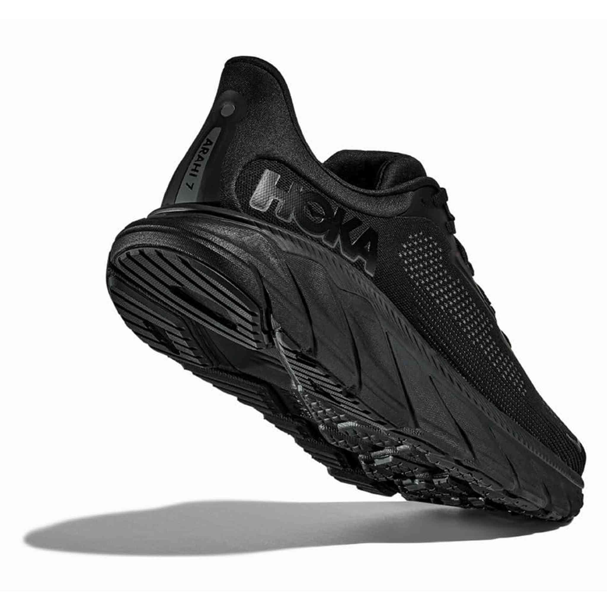 Hoka Men's Arahi 7 Sneaker, Black/Black, 12