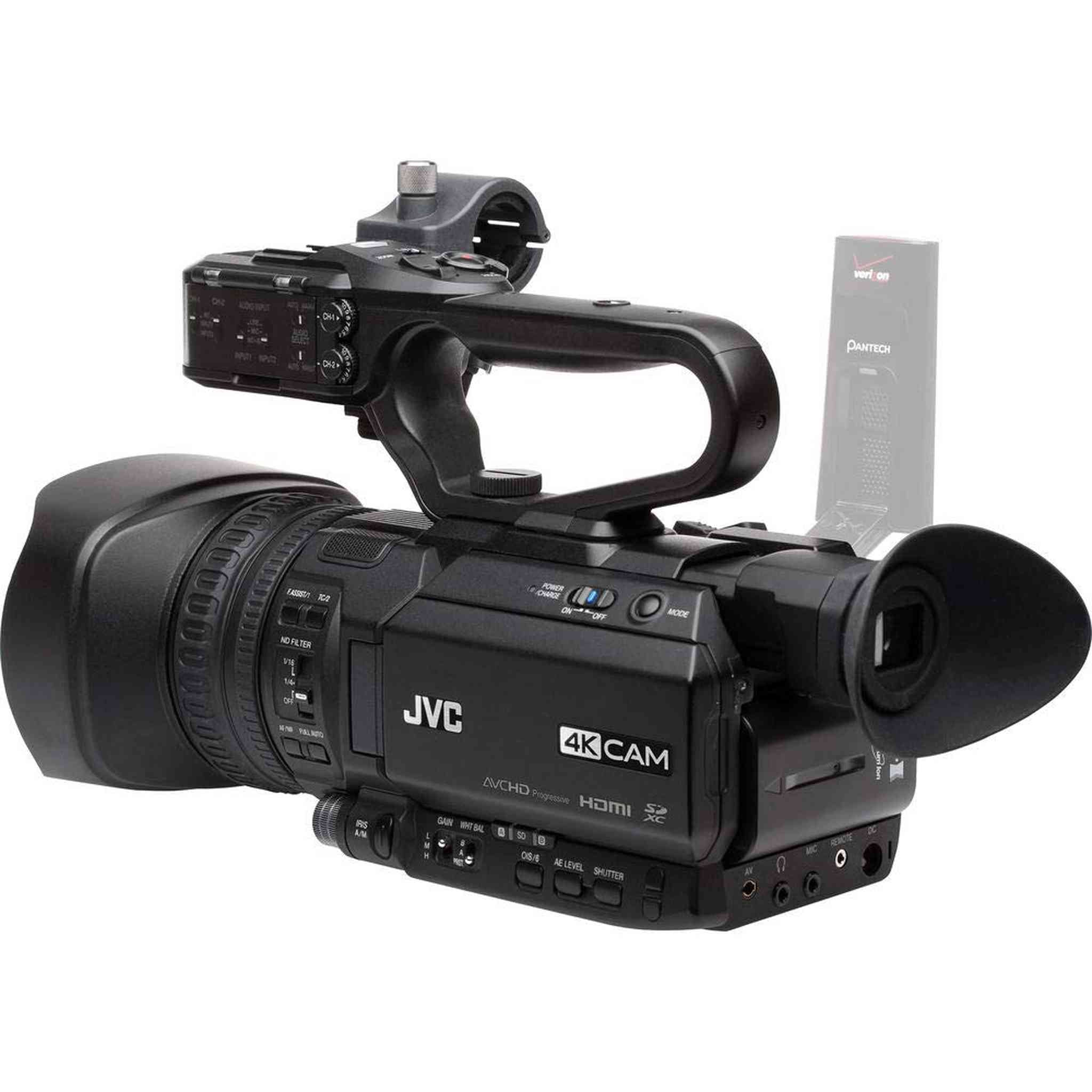 JVC GY-HM250 UHD 4K Streaming Camcorder with Built-in Lower-Thirds Graphics Advanced Accessory Bundle