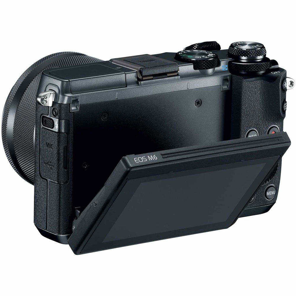 Canon EOS M6 Mirrorless Digital Camera with EF-M 1545mm is STM Lens + Flexible Tripod + UV Protection Filter + Professio