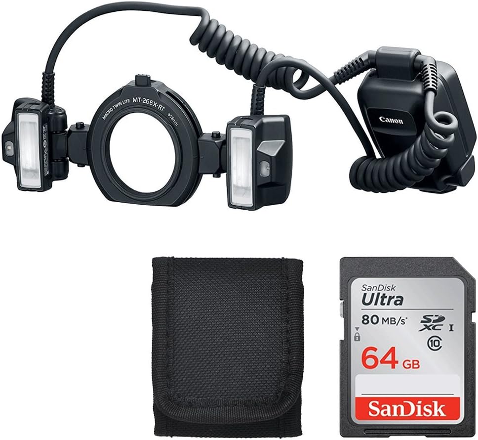 Canon MT-26EX-RT Macro Twin Lite (2398C002) Value Bundle with 64GB Memory Card