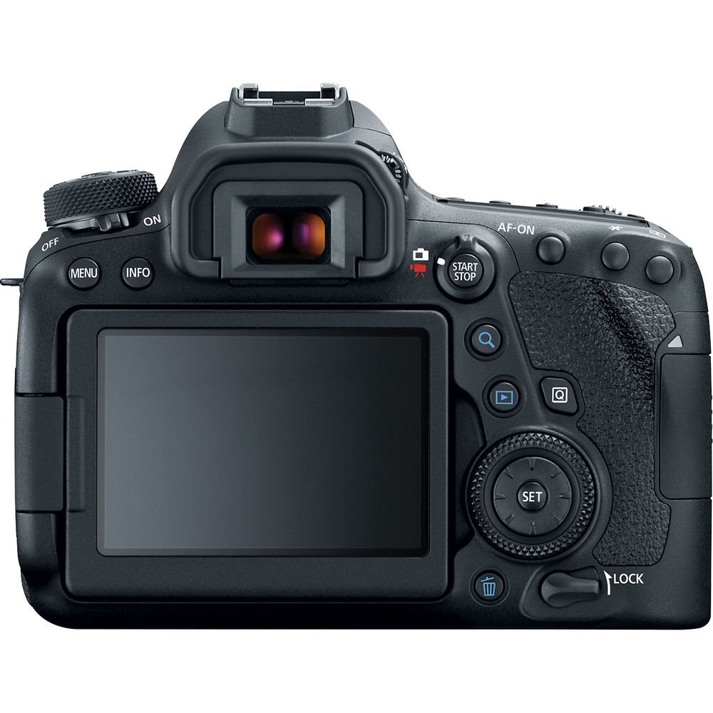 Canon EOS 6D Mark II DSLR Camera (Body Only) + Wireless Remote + Condenser Microphone + Case + Wrist Strap + Tripod Pro Bundle