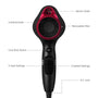 Panasonic Nanoe Hair Dryer, 1875 Watt Professional Blow Dryer for Smooth, Shiny Hair with 3 Attachments Quick Dry Nozzle, Diffuser and Concentrator Nozzle - EH-NA65-K Black/Pink , Black
