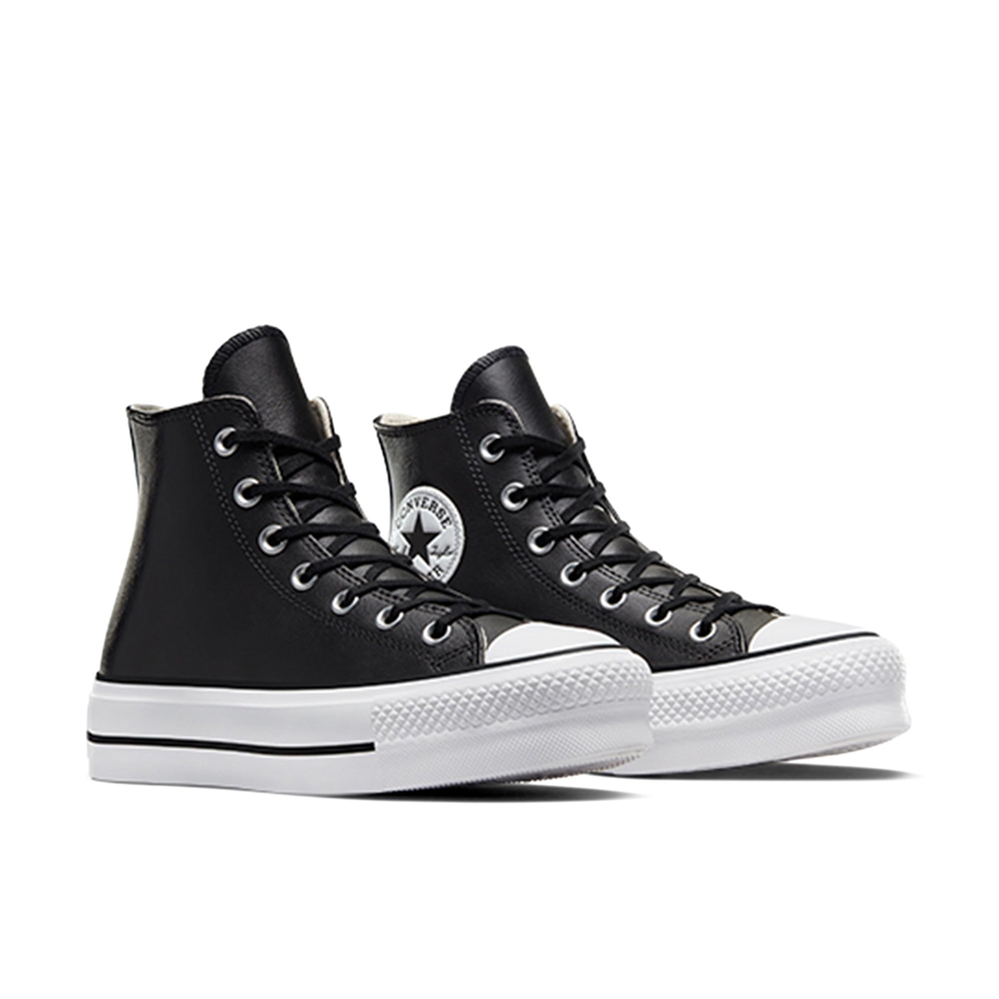 Converse Women's Chuck Taylor All Star Lift Clean Sneaker, Black/Black/White, 6