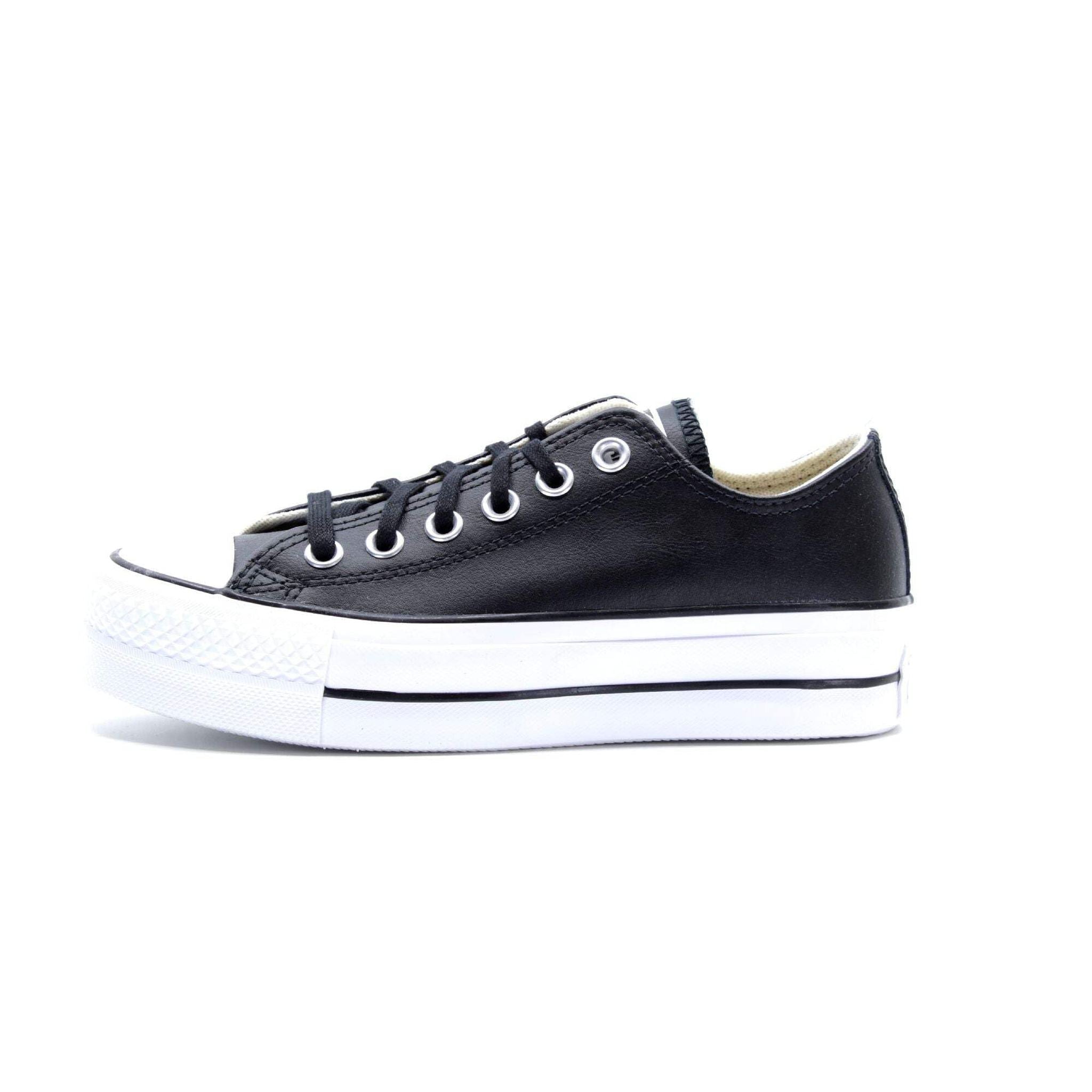 Converse Women's Chuck Taylor All Star Lift Clean Sneaker, Black/Black/White, 6