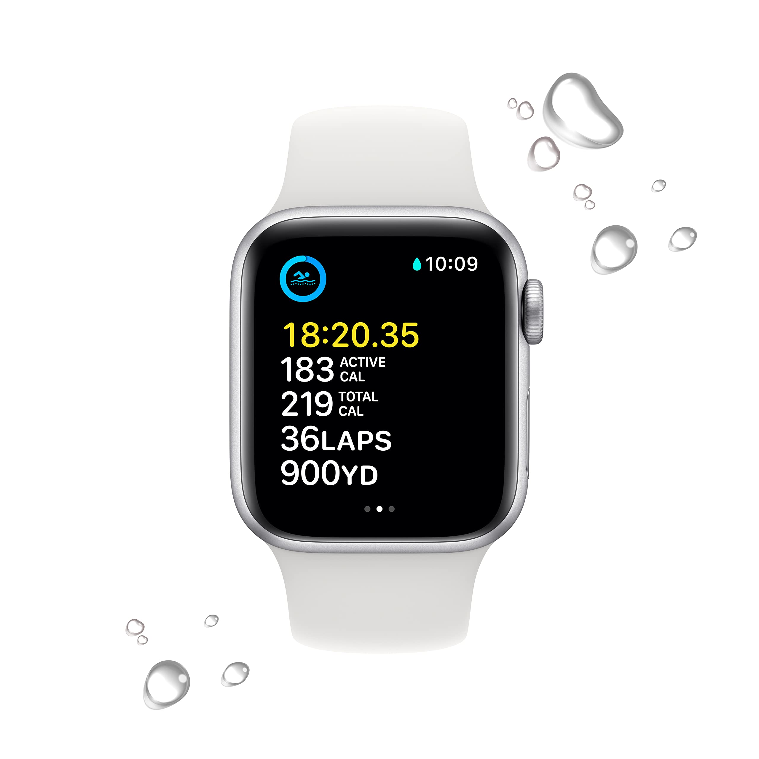 Apple Watch SE (2nd Gen) [GPS 40mm] Smart Watch w/Silver Aluminum Case & White Sport Band - M/L.
