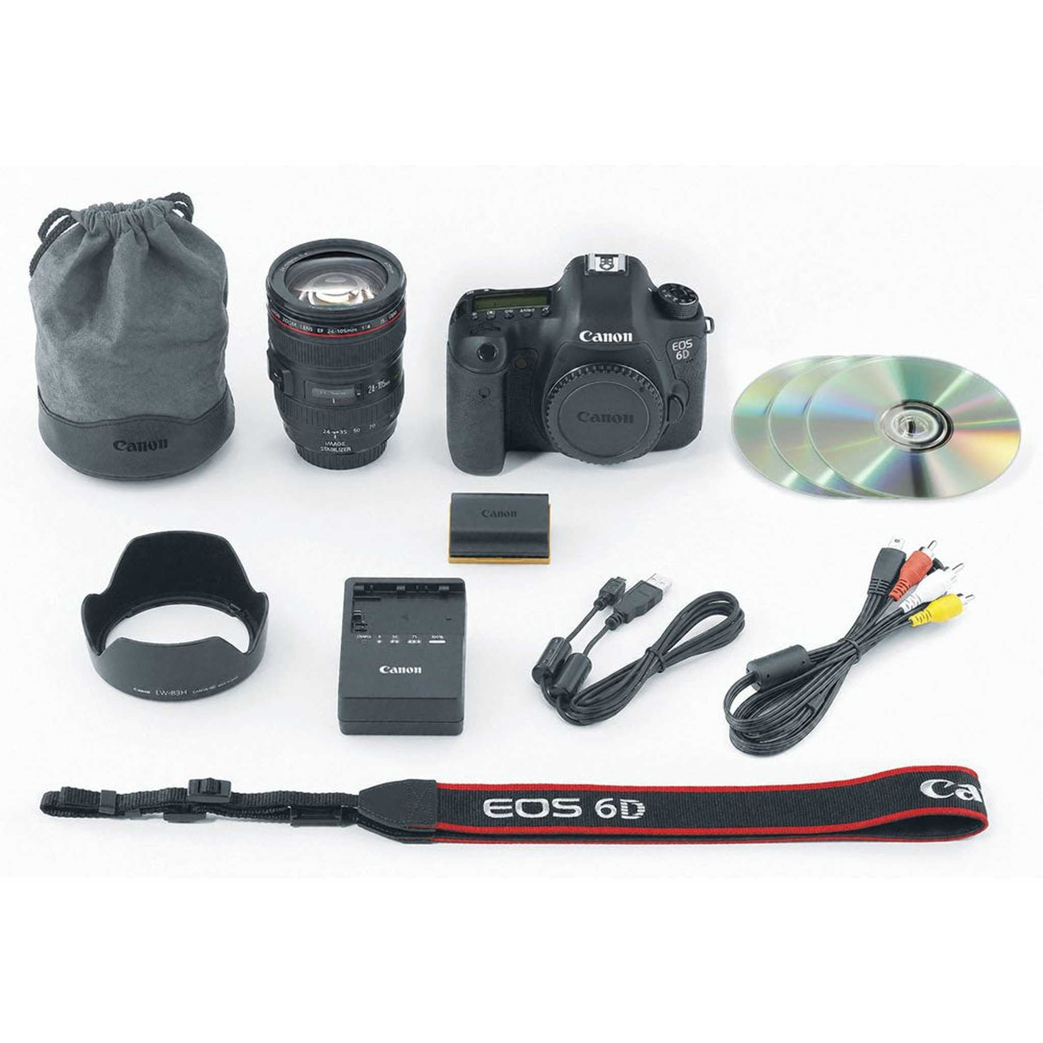 Canon EOS 6D 20.2 MP CMOS Digital SLR Camera with 3.0-Inch LCD and EF 24-105mm f/4L IS USM Lens Kit - Wi-Fi Enabled - Used Canon