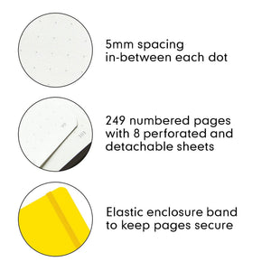 Leuchtturm1917 Medium A5 Dotted Hardcover Notebook Lemon - 249 Numbered Pages