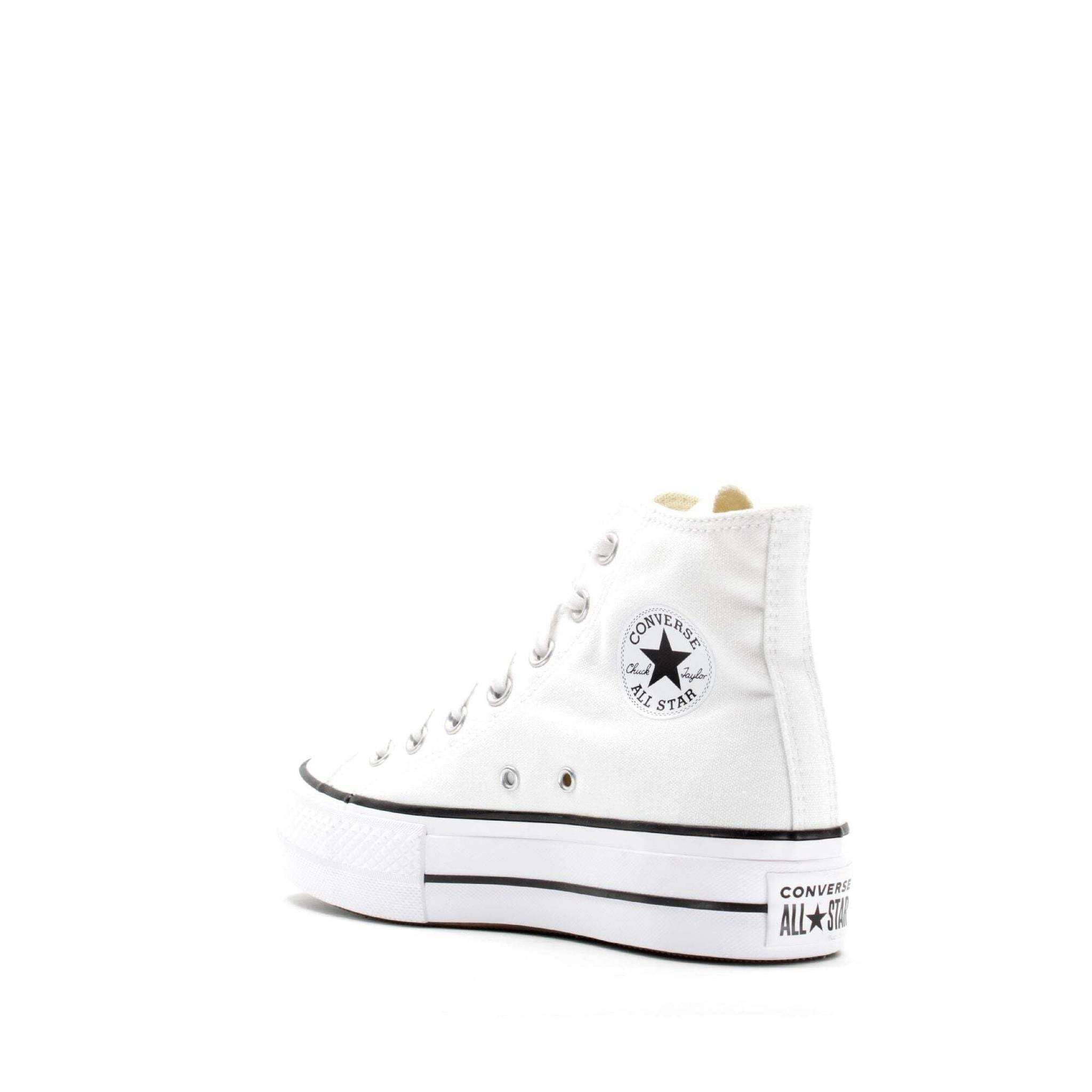 Converse Women's Chuck Taylor All Star Lift Clean Sneaker, White/Black/White, 7.5