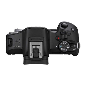 Canon EOS R50 Mirrorless Vlogging Camera Body Only/Black , RF Mount, 24.2 MP, 4K Video, DIGIC X Image Processor, Subject Detection & Tracking, Compact, Smartphone Connection, Content Creator
