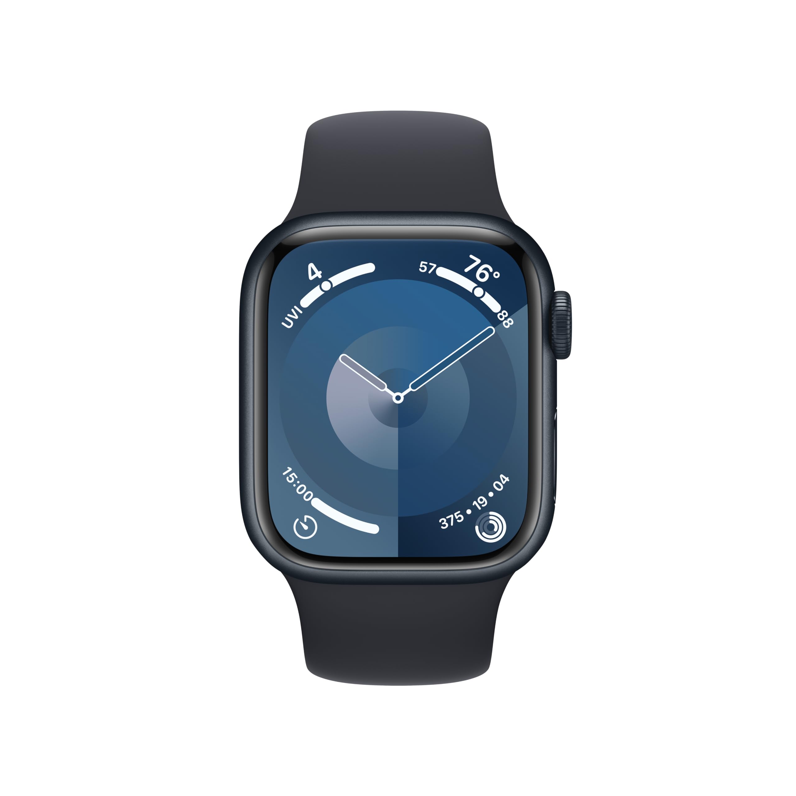 Apple Watch Series 9 [GPS 41mm] Smartwatch with Midnight Aluminum Case with Midnight Sport Band M/L.