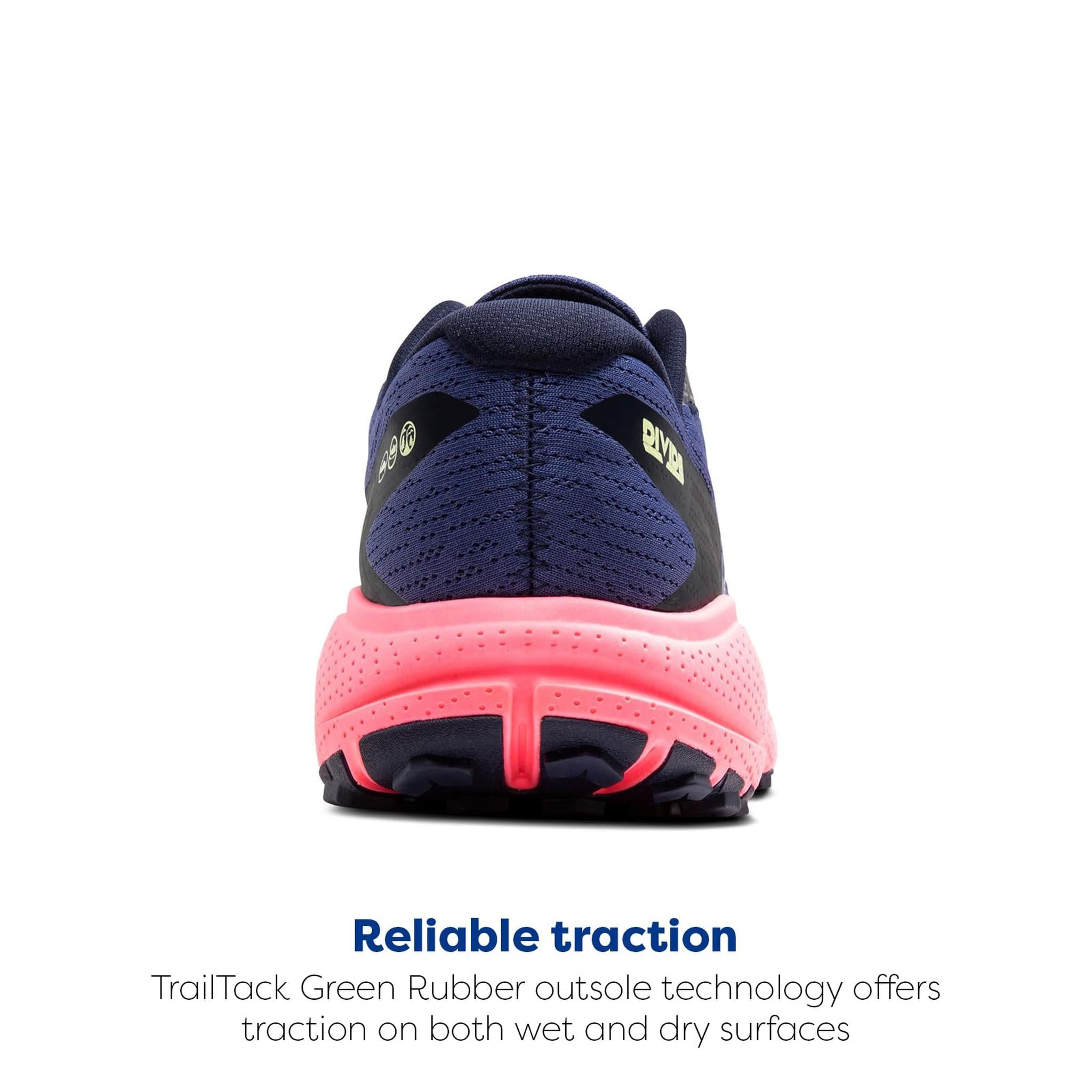 Brooks Women’s Divide 5 GTX Waterproof Trail Running Shoe - Grey Blue/Pink/Lime - 7 Medium