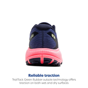 Brooks Women’s Divide 5 GTX Waterproof Trail Running Shoe - Grey Blue/Pink/Lime - 7 Medium