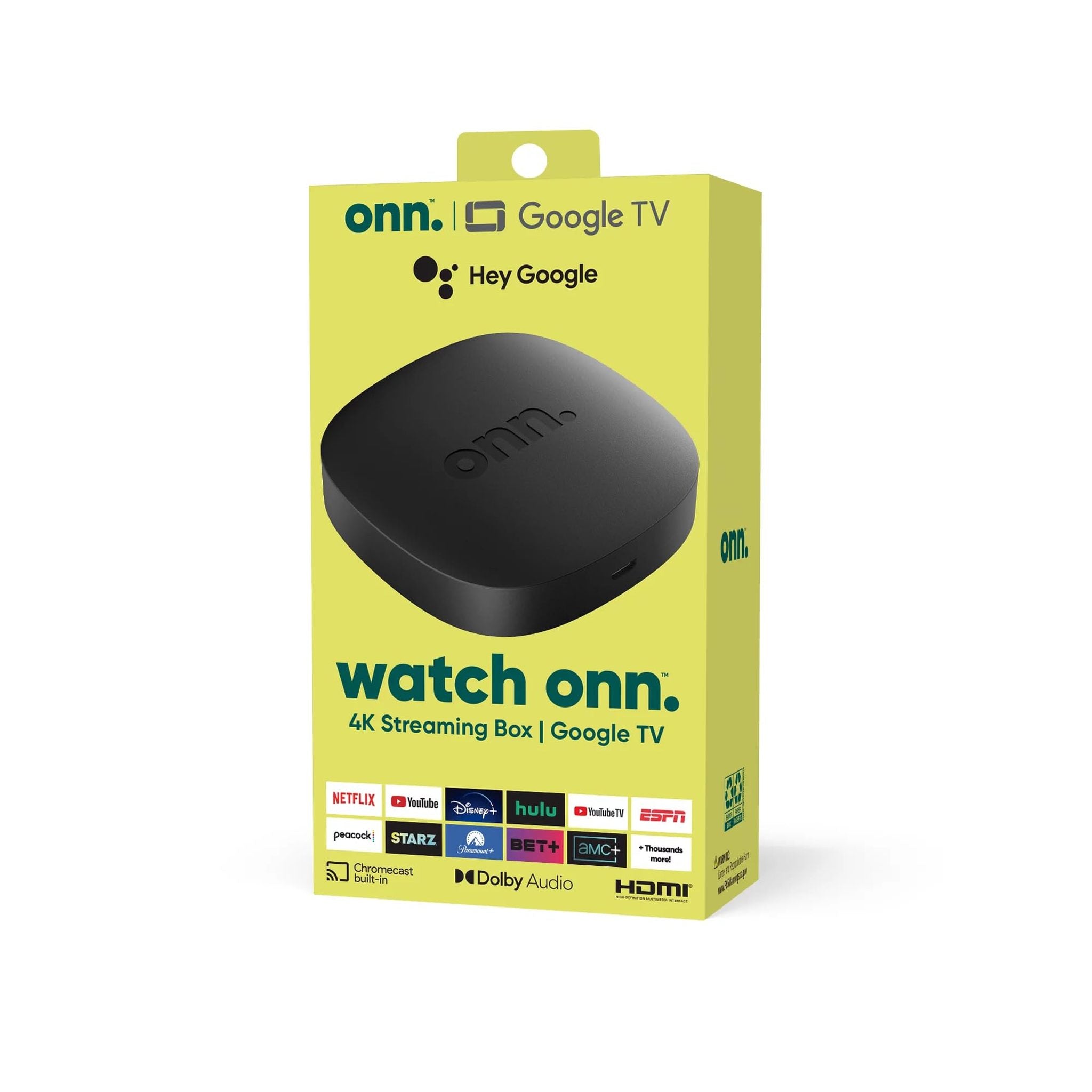 onn. Google TV 4K Streaming Box ONN