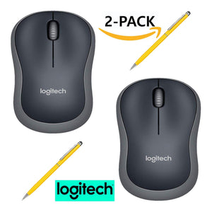 Logitech M185 Wireless Mouse for Computers Laptops Fast Scrolling Bundle 2-Pack + Stylus Logitech