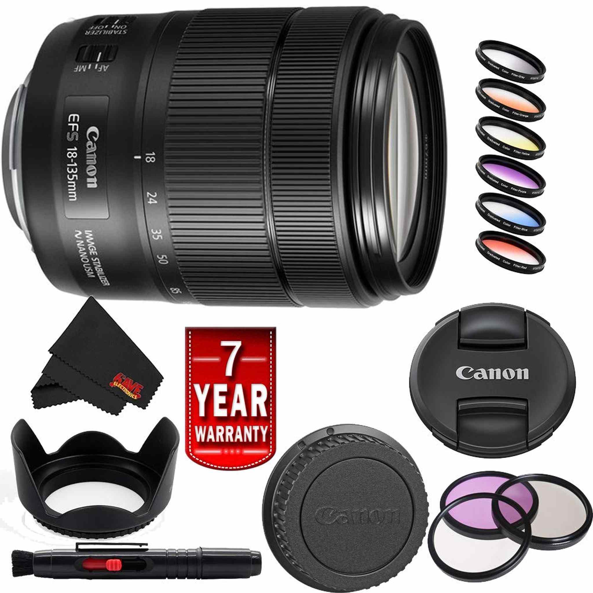 Canon EF-S 18-135mm f/3.5-5.6 is USM Lens International Model Advanced Bundle Canon