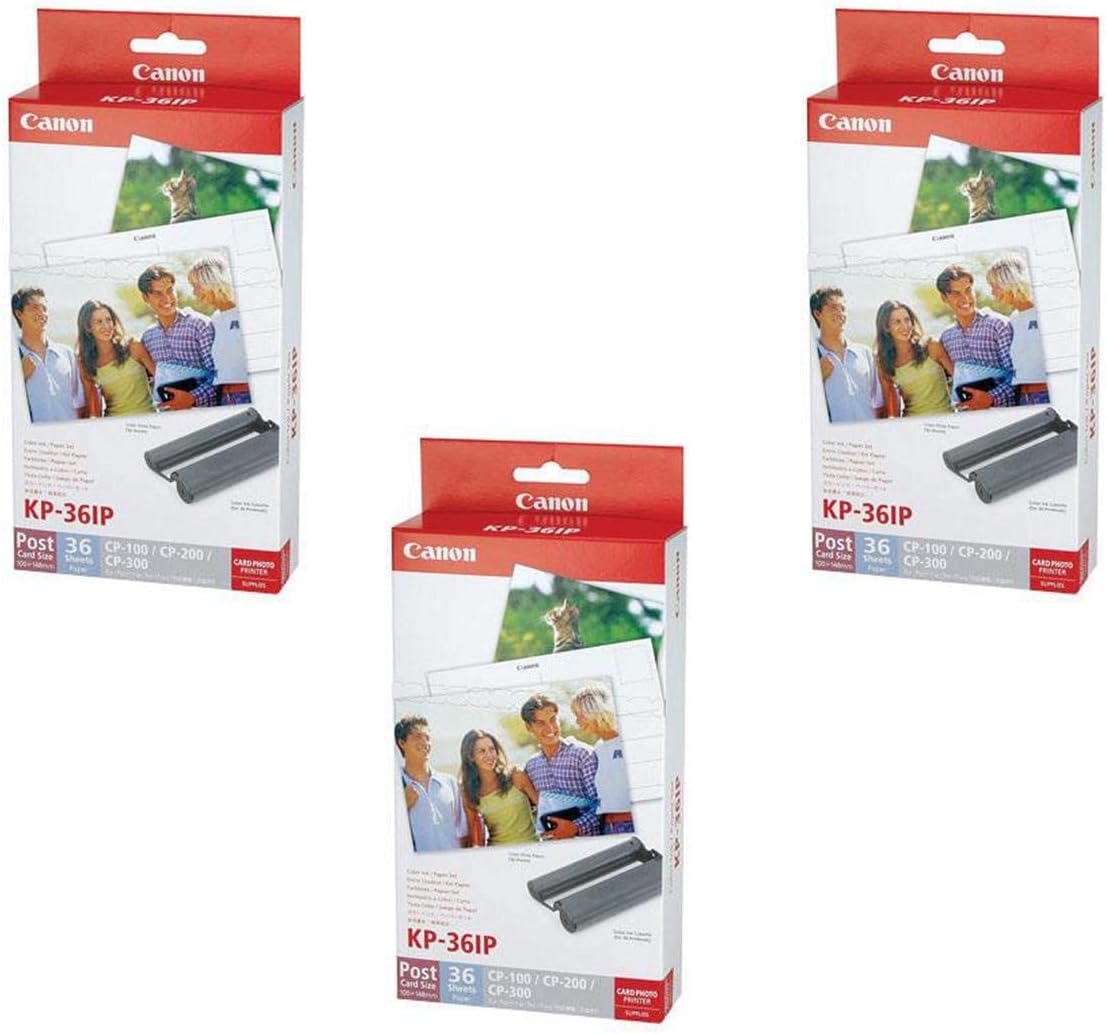 Canon 3-Pack Color Ink/Paper Set KP-36IP for CP Printer 36 Sheets of 4x6 Paper