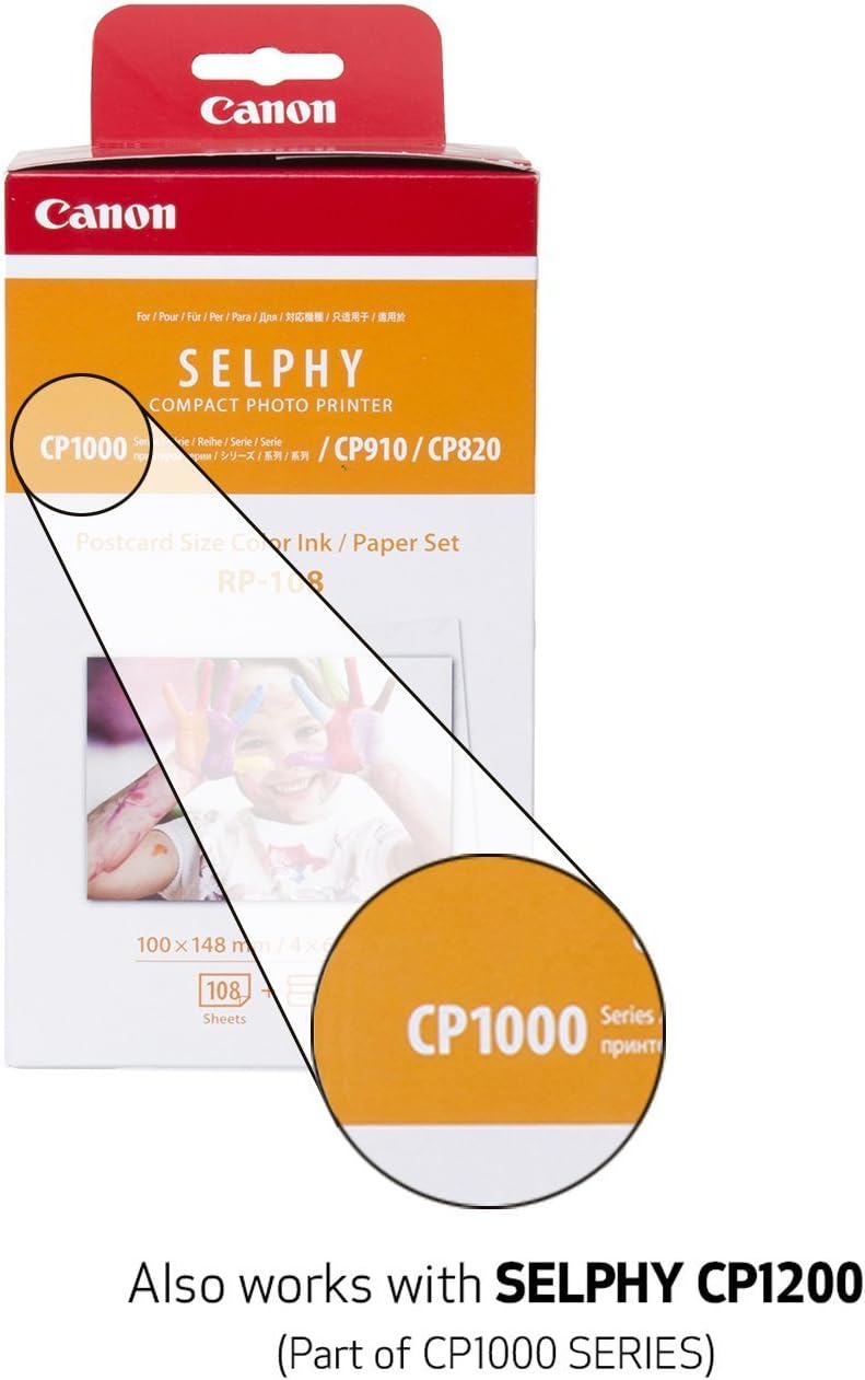 Canon 8568B001 Ink/Paper Pack, RP108, 50 Sheets, Compatible with SELPHY Printer Canon
