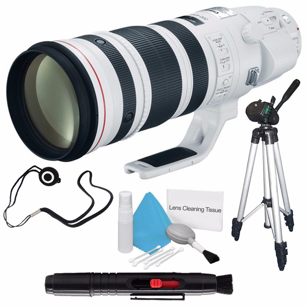 Canon EF 200-400mm f/4L is USM Lens (International Model) + Deluxe Cleaning Kit + Lens Cap Keeper + Full Size Tripod Bundle