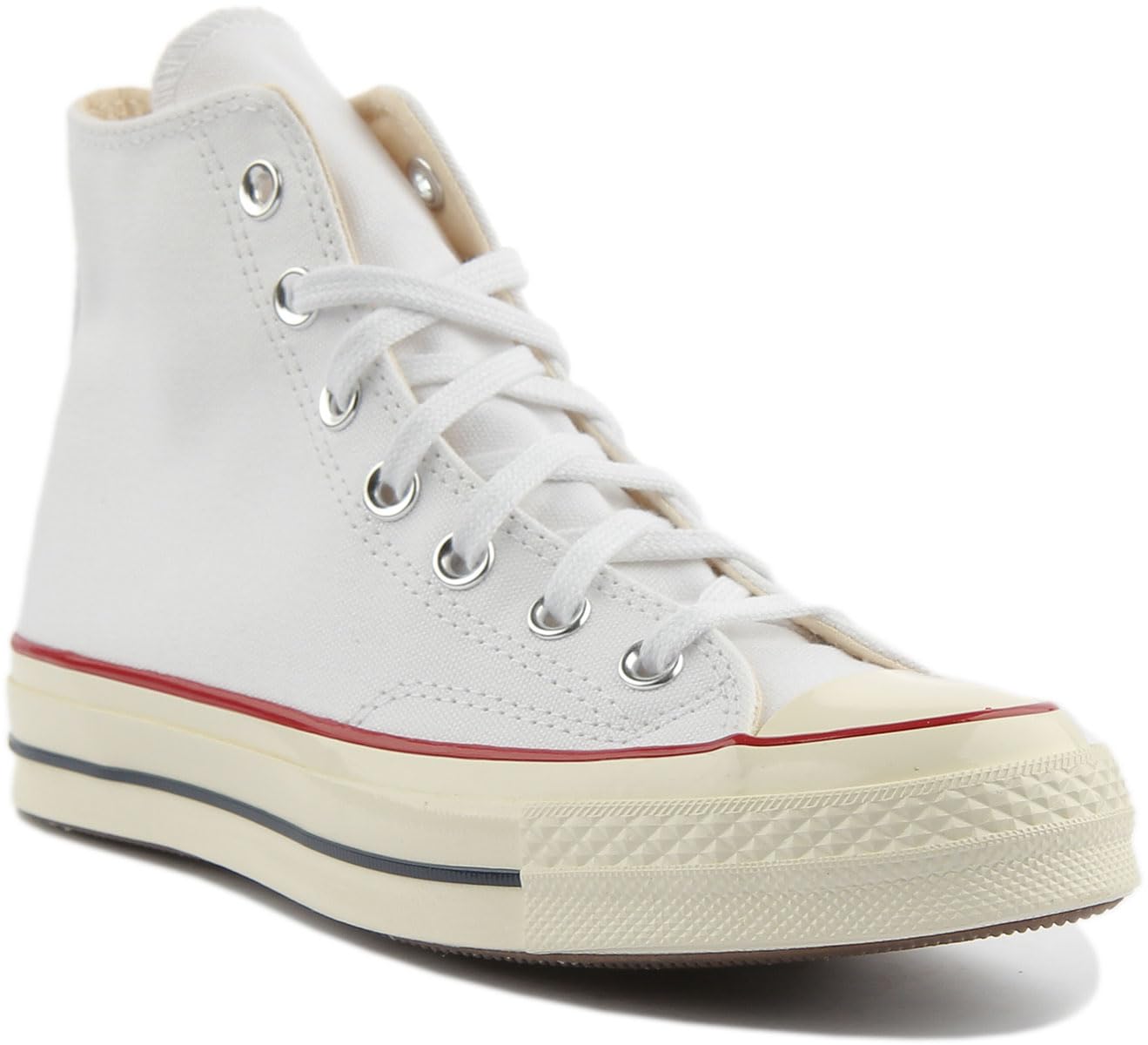 Converse Men's Chuck Taylor '70s High Top Sneakers, White/Garnet/Egret, 10 Medium US