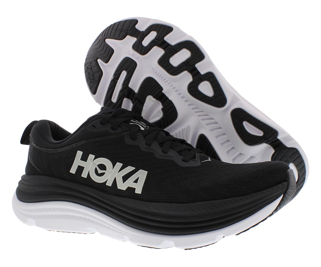 Hoka Women's Gaviota 5 Sneaker, Black/White, 6.5