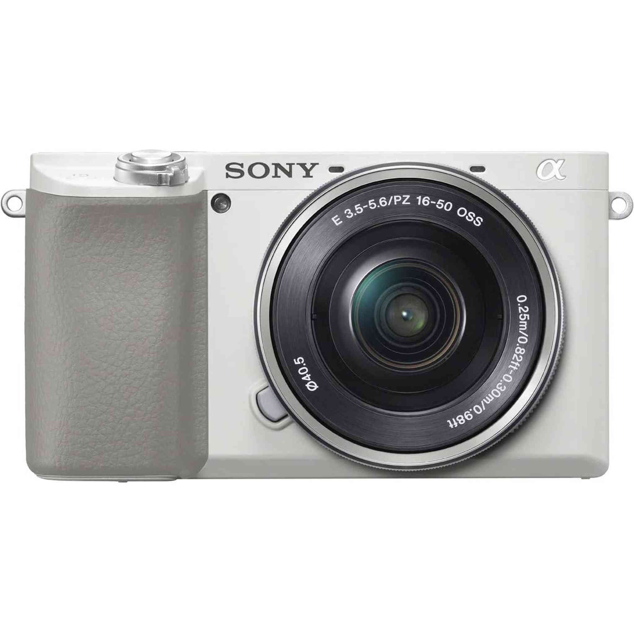 Sony α6100 E-mount camera with APS-C Sensor Body + 16-50mm Power Zoom Lens - White