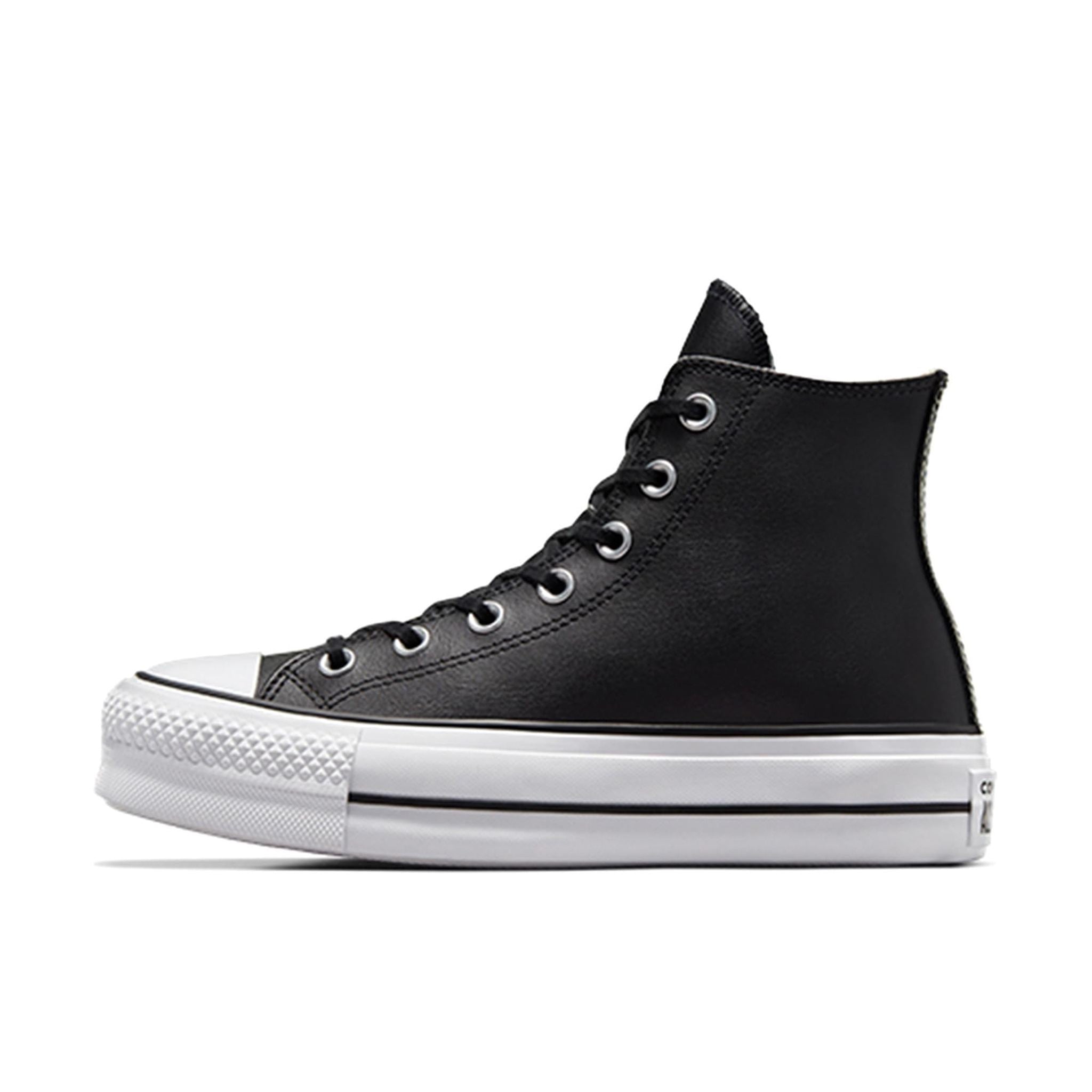 Converse Women's Chuck Taylor All Star Lift Clean Sneaker, Black/Black/White, 8.5